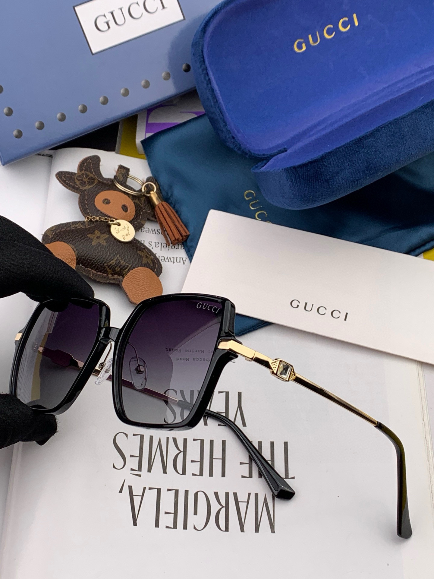 🔺Gucci🔻 古奇2025年新款太阳镜 精致优雅镶钻设计 佩戴舒适值得推荐🔝🔝型号：G1307