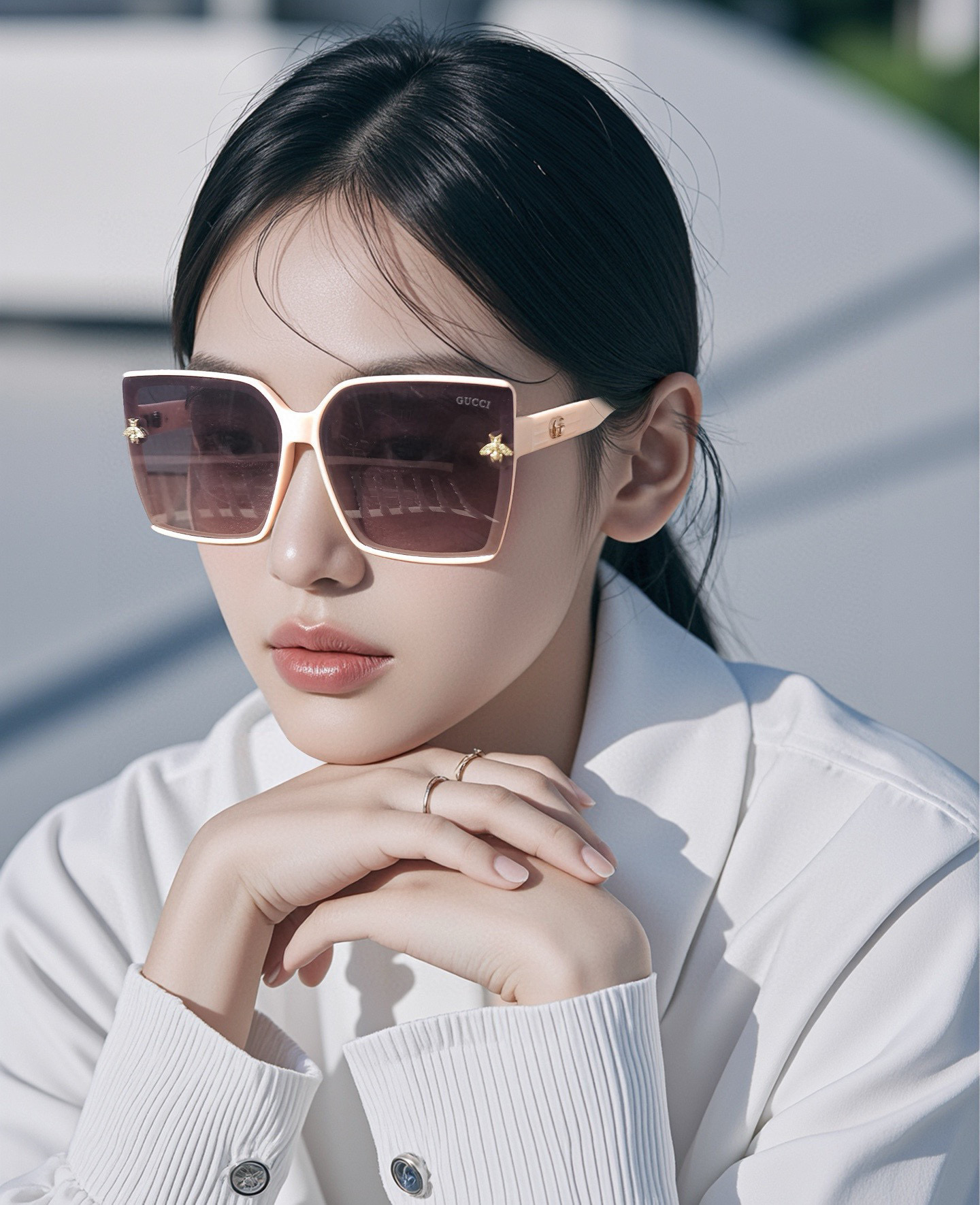  2025新款！新款出货！
女士高清加厚偏光太阳镜🕶️ 🎉💍新款GUCCI偏光太阳镜得意开车驾驶镜时尚墨