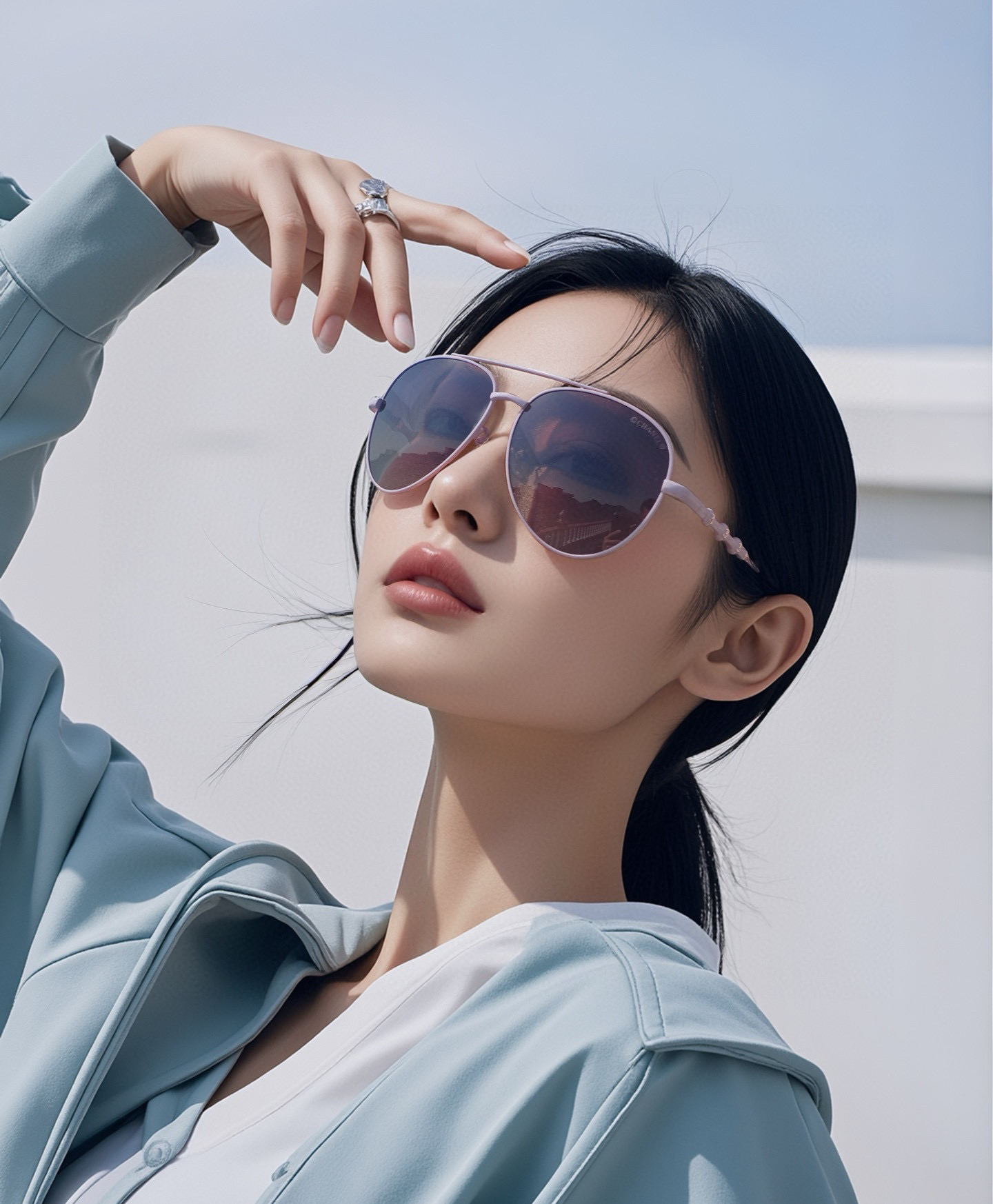  【偏光系列太阳镜】🎈原版出货香奈儿网红超爆款💙经典奢华全球风强酷亲亲 时尚圆框太阳镜得意 气质非凡😄 