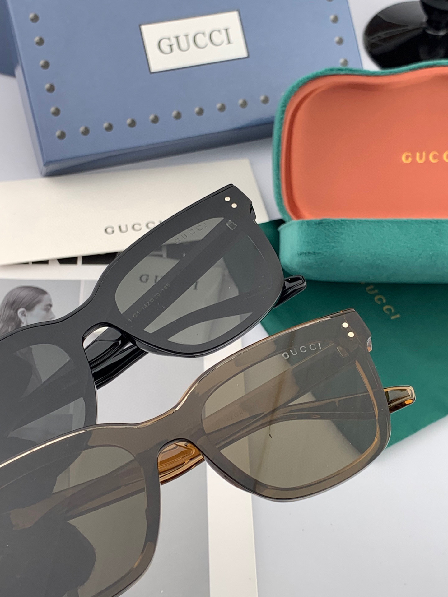   GUCCI  新款连体尼龙偏光太眼镜，情侣款时尚方框太阳镜佩戴舒适网红潮流款墨镜，大气女人范儿，大脸