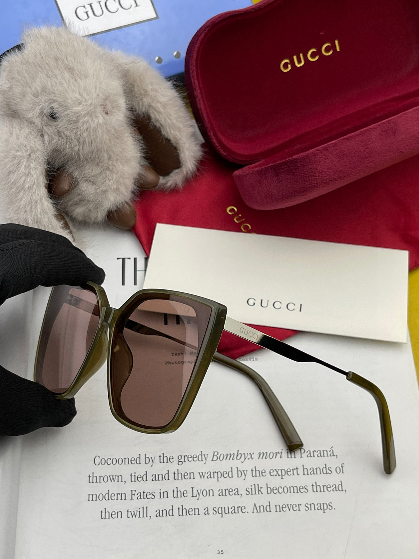 🔺 【GUCCI】2025开春新款 潮流爆款 时尚方框偏光太阳镜 高品质 佩戴舒适 网红潮款墨镜 女士高