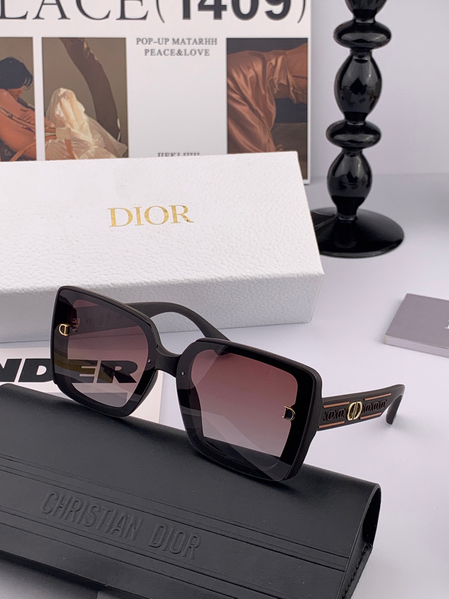 🔺 【DIOR-迪奥】2025开春新款 潮流爆款 时尚方框偏光太阳镜 高品质 佩戴舒适 网红潮款墨镜 女