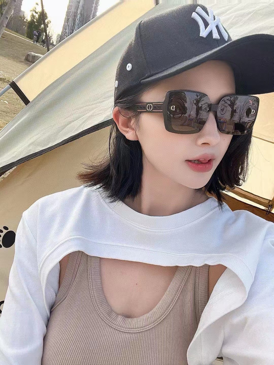 🔺 【DIOR-迪奥】2025开春新款 潮流爆款 时尚方框偏光太阳镜 高品质 佩戴舒适 网红潮款墨镜 女