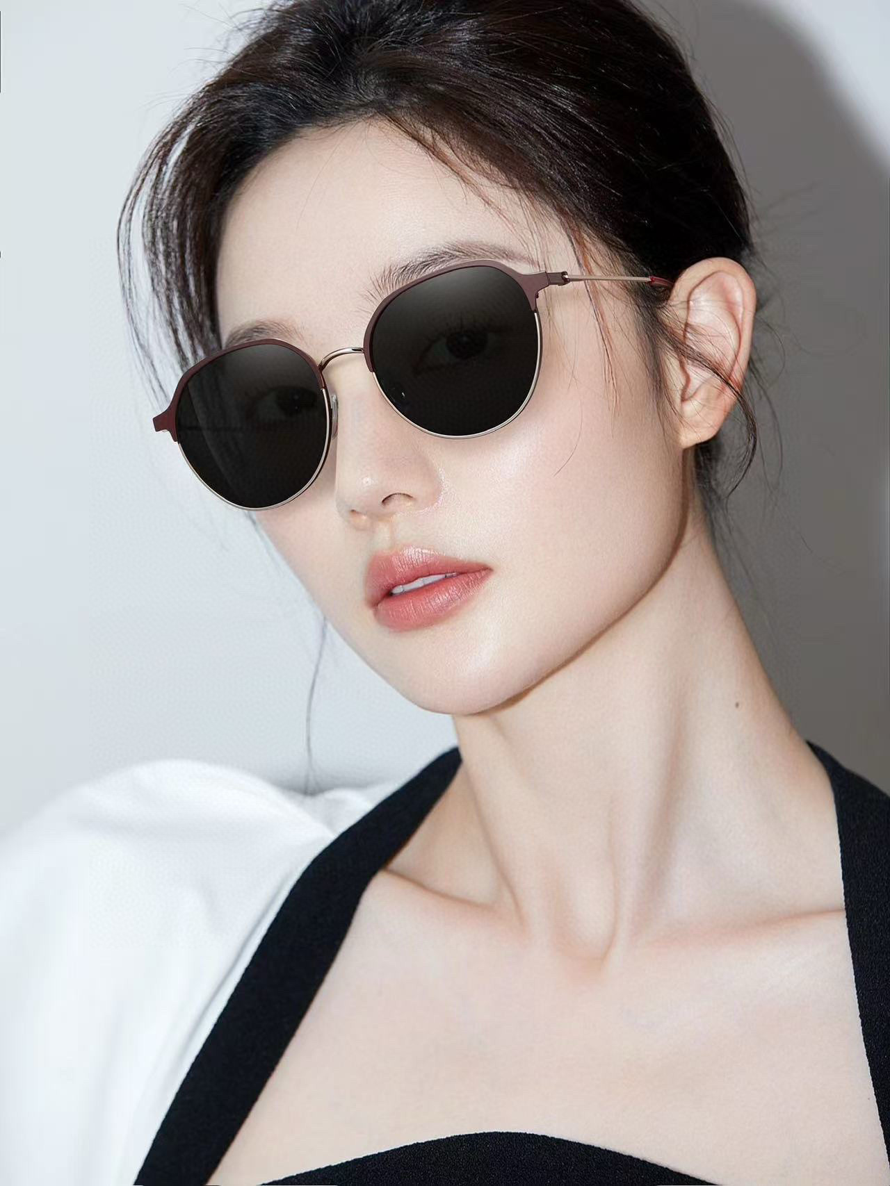 🔺 【香奈儿】2025开春新款 潮流爆款 时尚圆框太阳镜 高品质 佩戴舒适 网红潮款墨镜 女士高清太阳镜