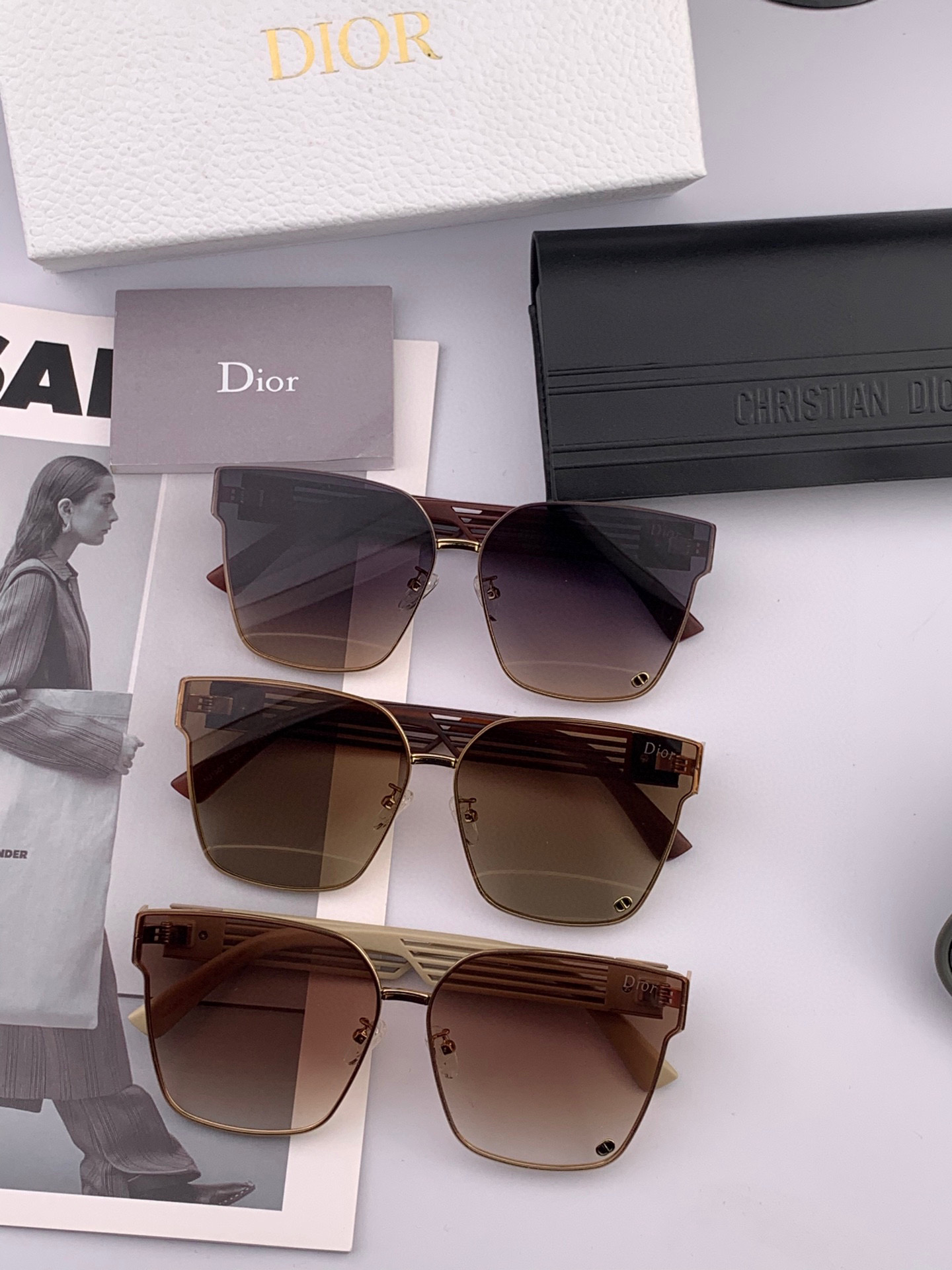 🔺 【DIOR-迪奥】2025开春新款 潮流爆款 时尚方框尼龙太阳镜 高品质 佩戴舒适 网红潮款墨镜 女