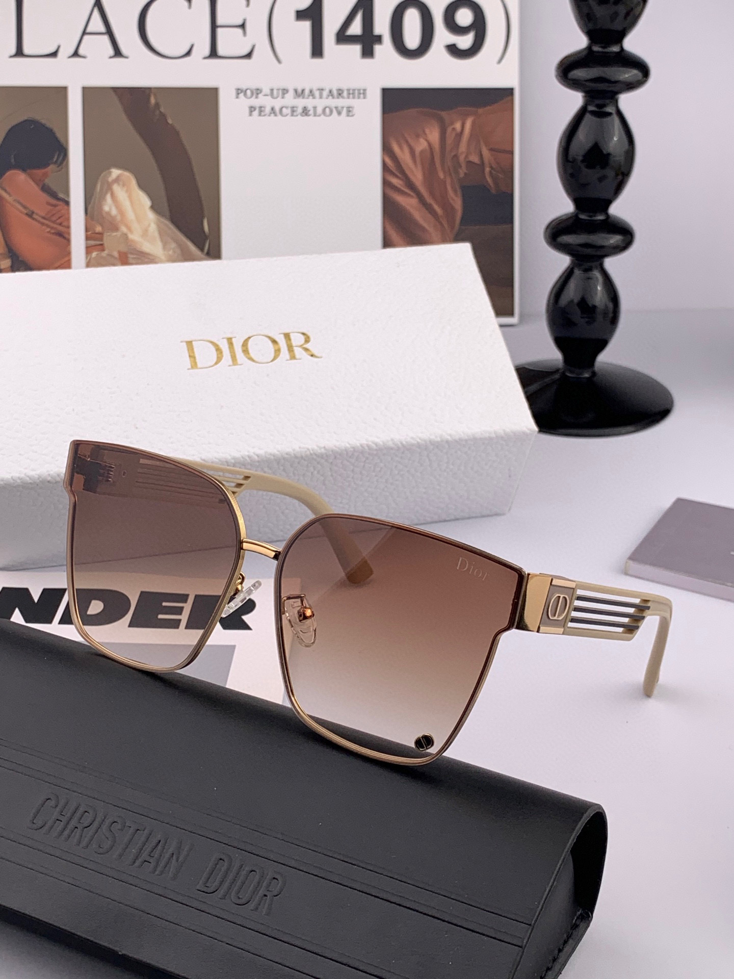 🔺 【DIOR-迪奥】2025开春新款 潮流爆款 时尚方框尼龙太阳镜 高品质 佩戴舒适 网红潮款墨镜 女