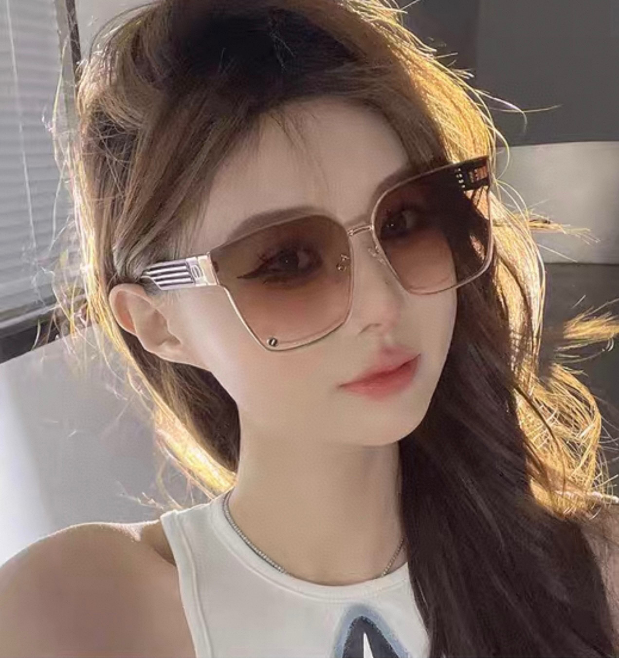 🔺 【DIOR-迪奥】2025开春新款 潮流爆款 时尚方框尼龙太阳镜 高品质 佩戴舒适 网红潮款墨镜 女