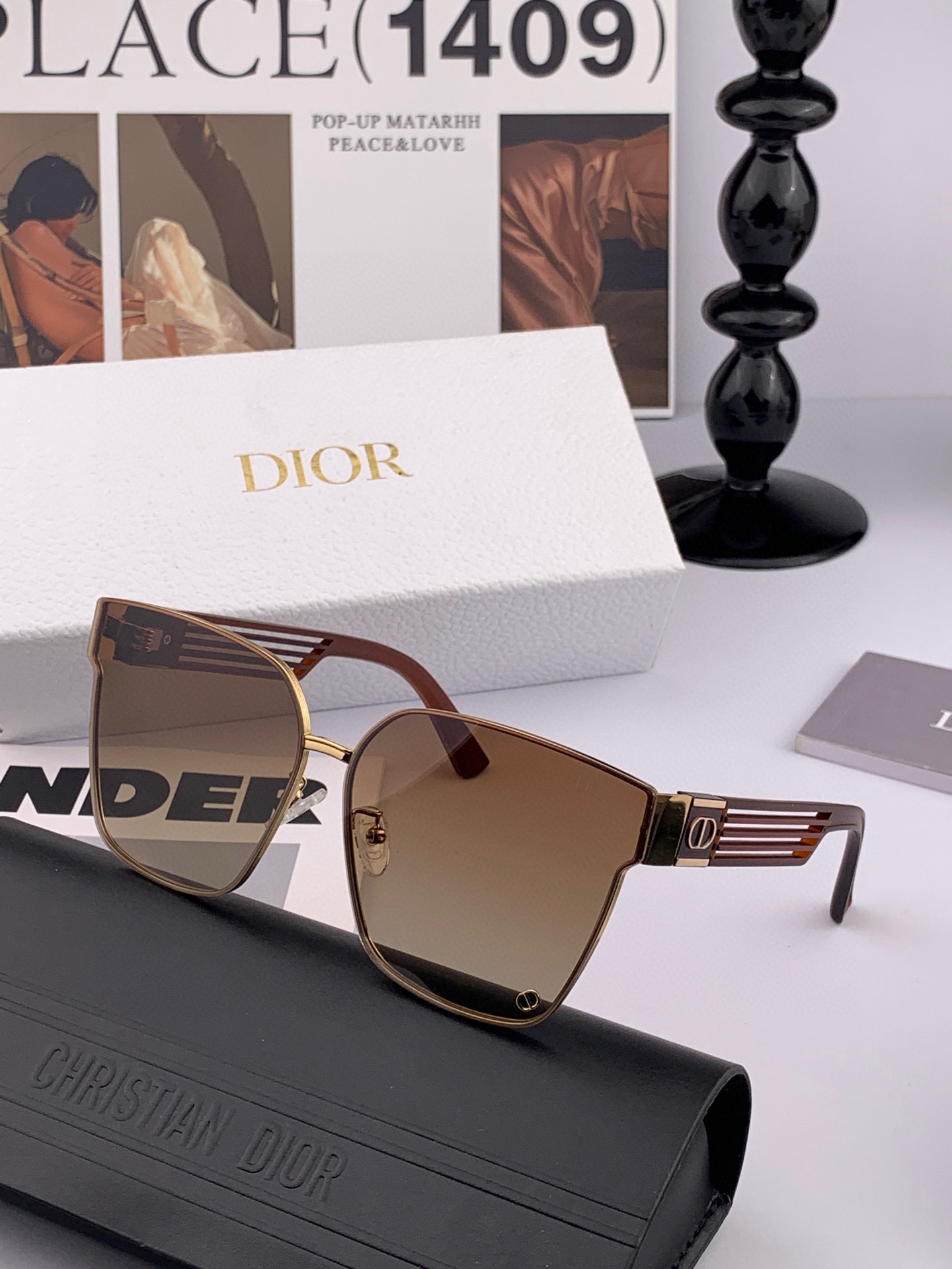 🔺 【DIOR-迪奥】2025开春新款 潮流爆款 时尚方框尼龙太阳镜 高品质 佩戴舒适 网红潮款墨镜 女