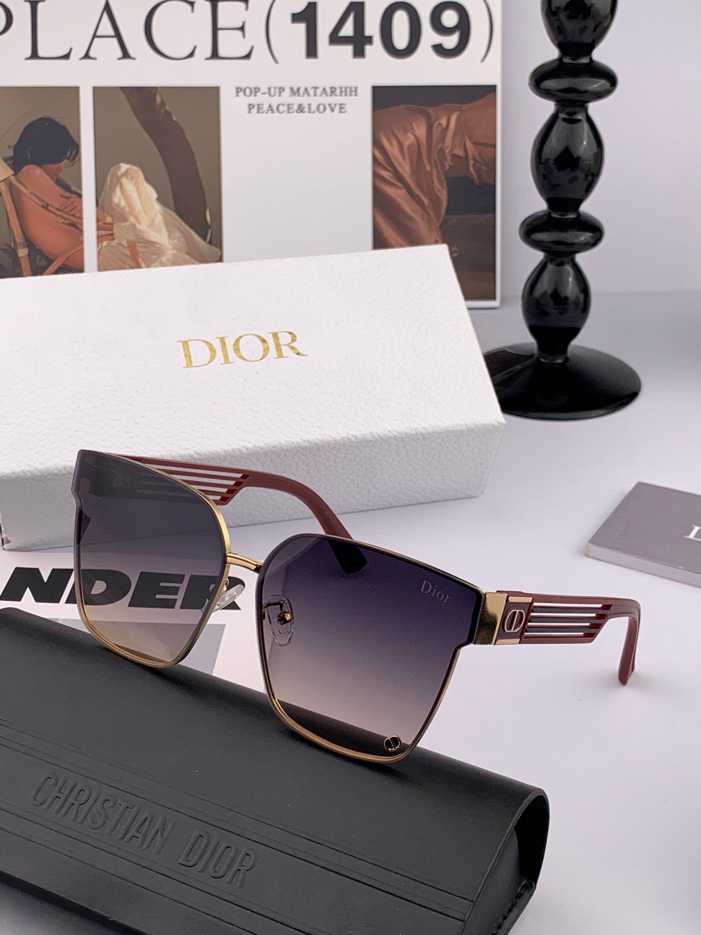 🔺 【DIOR-迪奥】2025开春新款 潮流爆款 时尚方框尼龙太阳镜 高品质 佩戴舒适 网红潮款墨镜 女