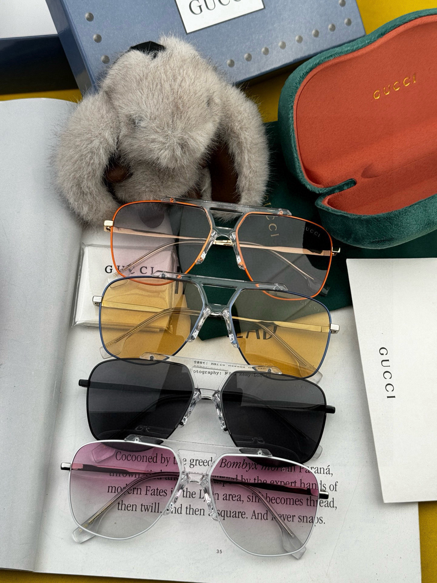 🔺 【GUCCI】2025开春新款 潮流爆款 时尚方框偏光太阳镜 高品质 佩戴舒适 网红潮款墨镜 女士高