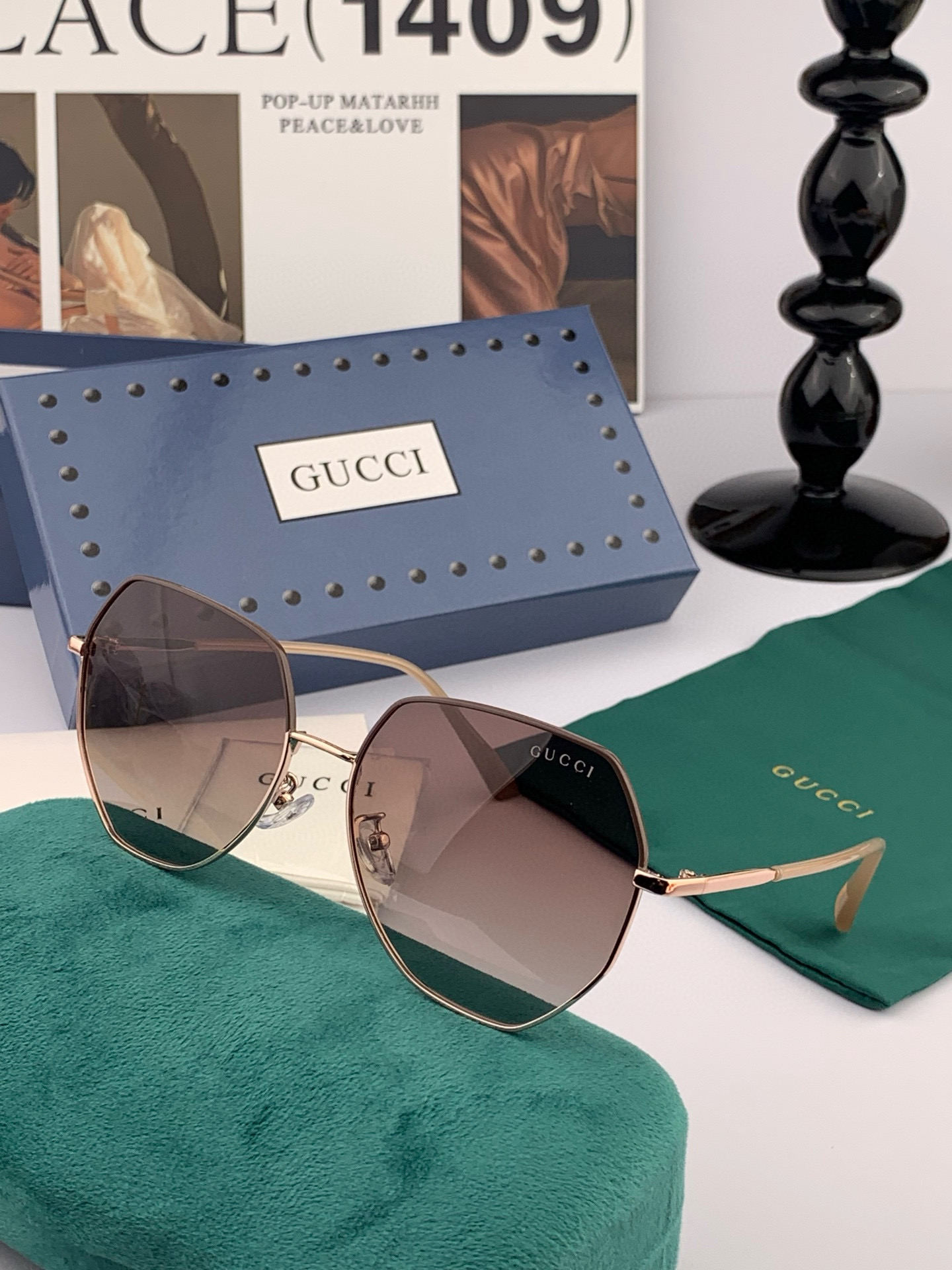  🔺 【GUCCI-偏光太阳镜】2025开春新款 潮流爆款 时尚圆框偏光太阳镜 高品质 佩戴舒适 网红潮