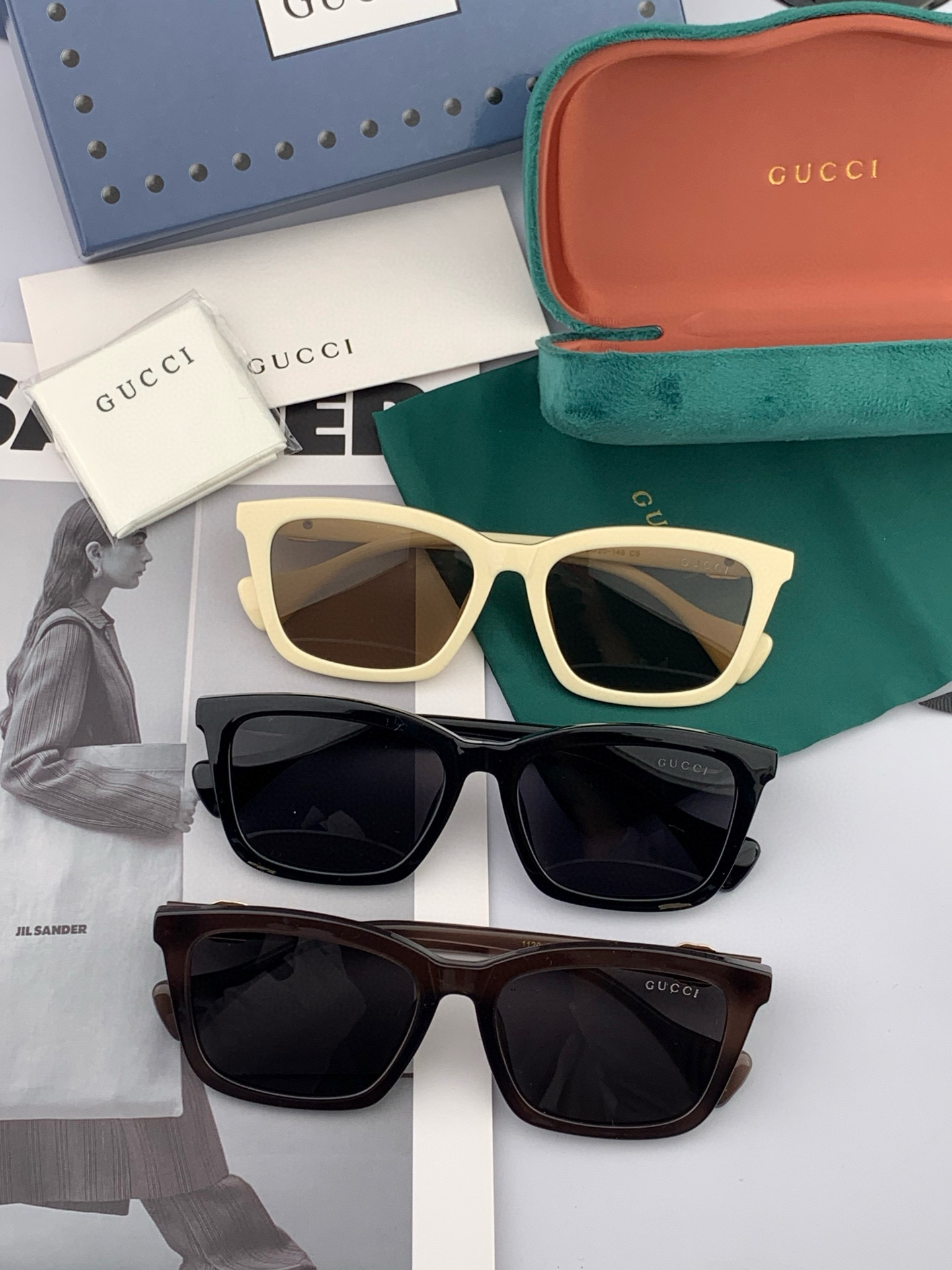  🔺 【GUCCI-偏光太阳镜】2025开春新款 潮流爆款 时尚方框偏光太阳镜 高品质 佩戴舒适 网红潮