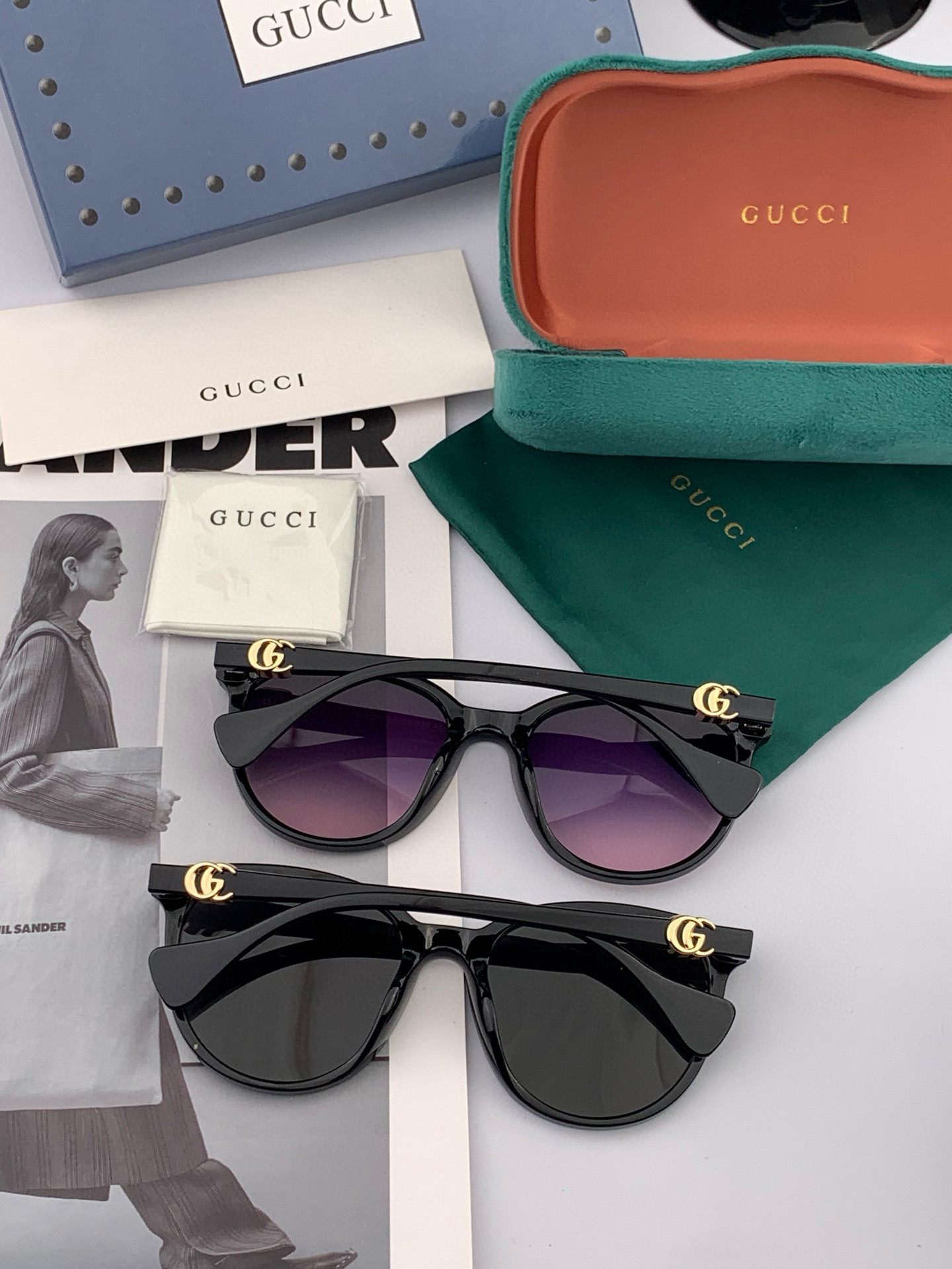  🔺 【GUCCI-偏光太阳镜】2025开春新款 潮流爆款 时尚方框偏光太阳镜 高品质 佩戴舒适 网红潮