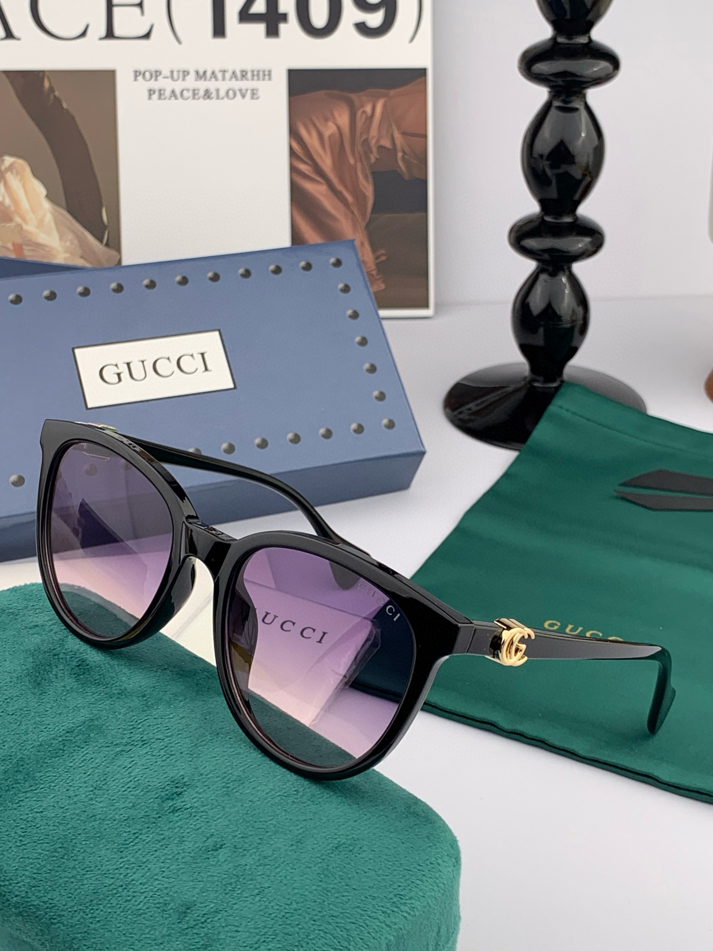  🔺 【GUCCI-偏光太阳镜】2025开春新款 潮流爆款 时尚方框偏光太阳镜 高品质 佩戴舒适 网红潮