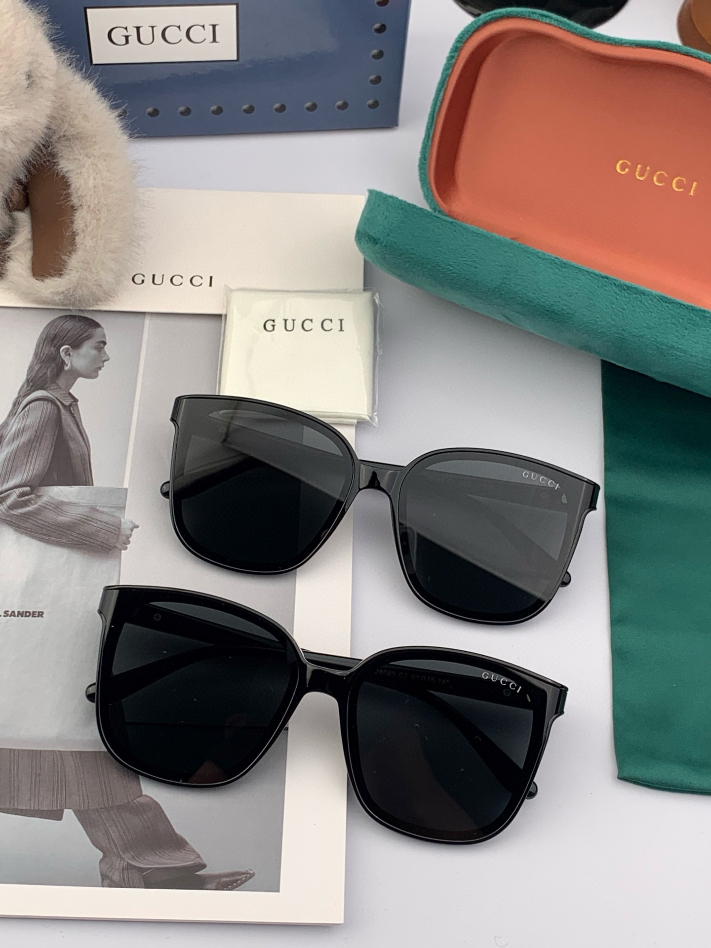 🔺 【GUCCI】2025开春新款 潮流爆款 时尚方框偏光太阳镜 高品质 佩戴舒适 网红潮款墨镜 女士高