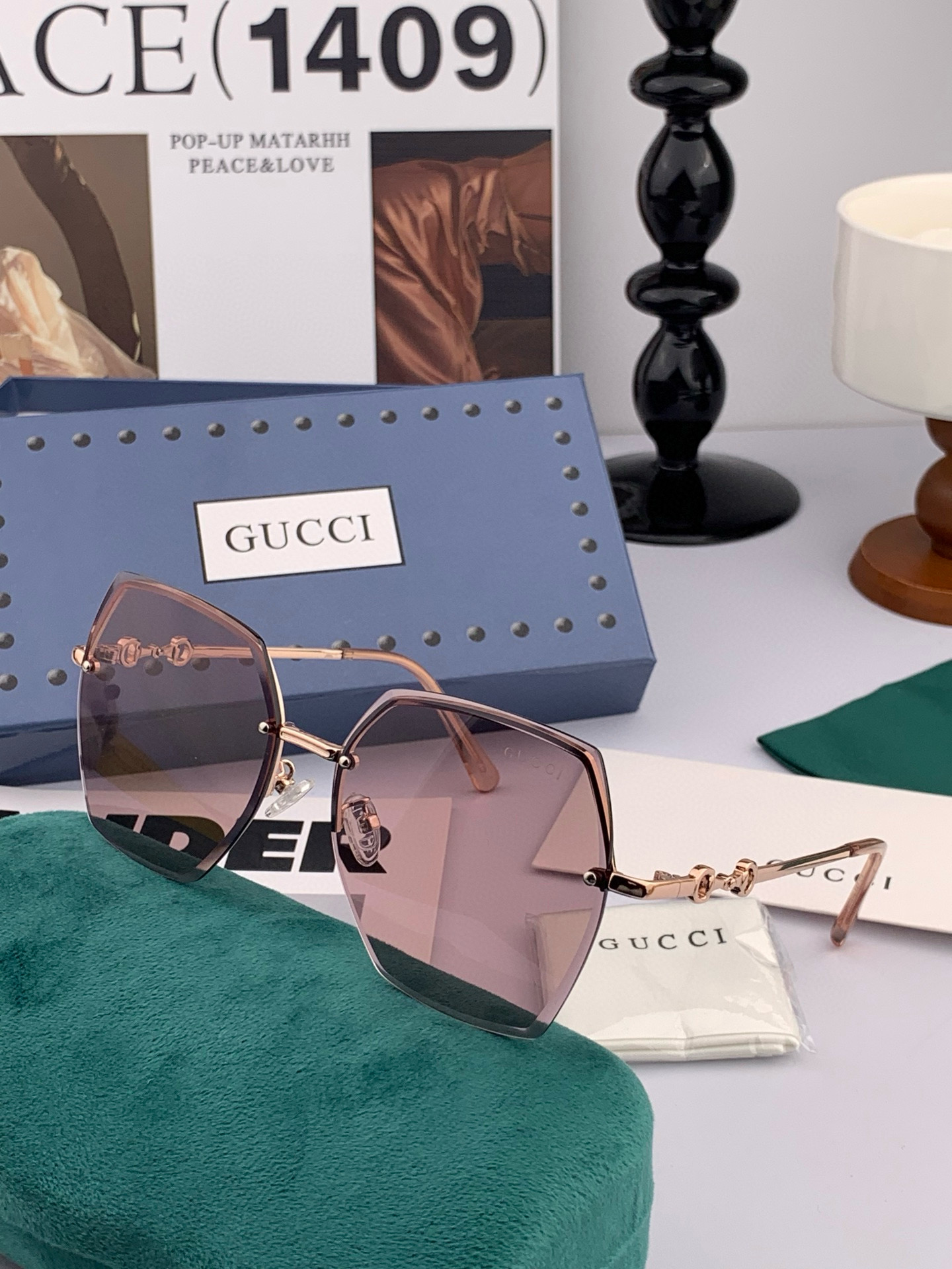 GUCCI-古驰意大利进口🇮🇹2025时尚潮流奢华装饰太阳眼镜 尼龙偏光高清太阳镜明星海报款 超高复杂