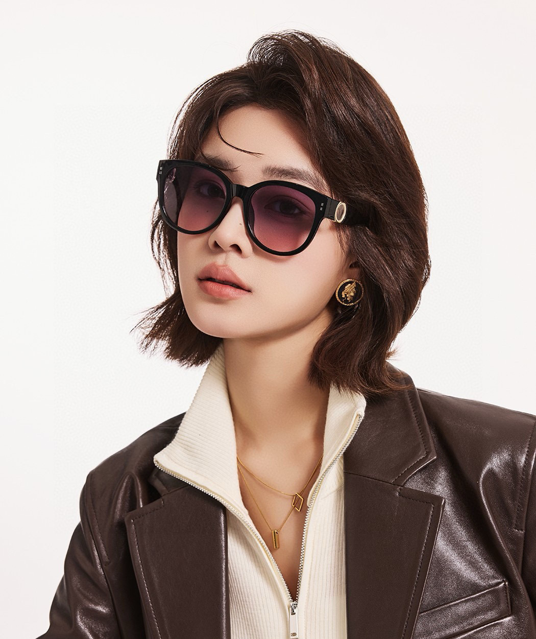 🔺 【GUCCI】2025开春新款 潮流爆款 时尚圆框偏光太阳镜 高品质 佩戴舒适 网红潮款墨镜 女士高