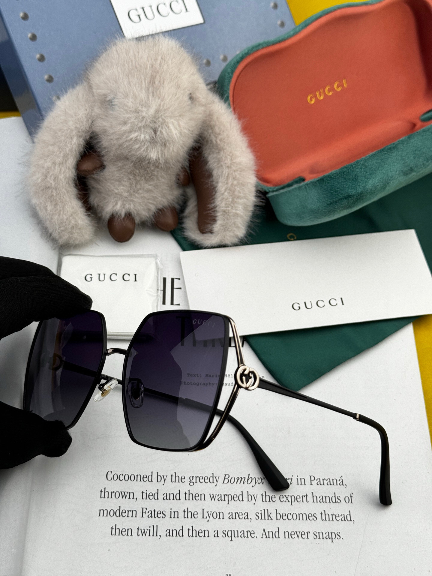  🔺 【GUCCI】2025开春新款 潮流爆款 时尚方框偏光太阳镜 高品质 佩戴舒适 网红潮款墨镜 女士