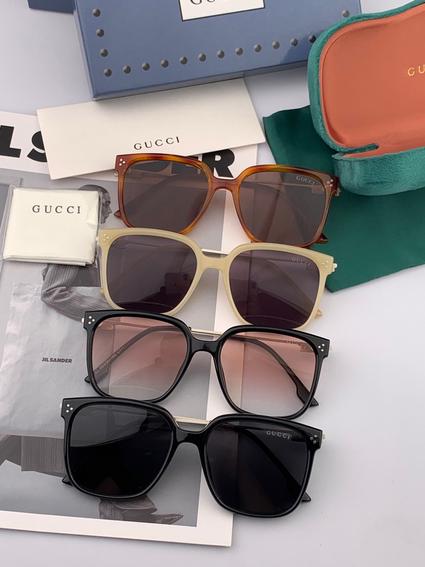 🔺 【GUCCI】2025开春新款 潮流爆款 时尚方框偏光太阳镜 高品质 佩戴舒适 网红潮款墨镜 女士高