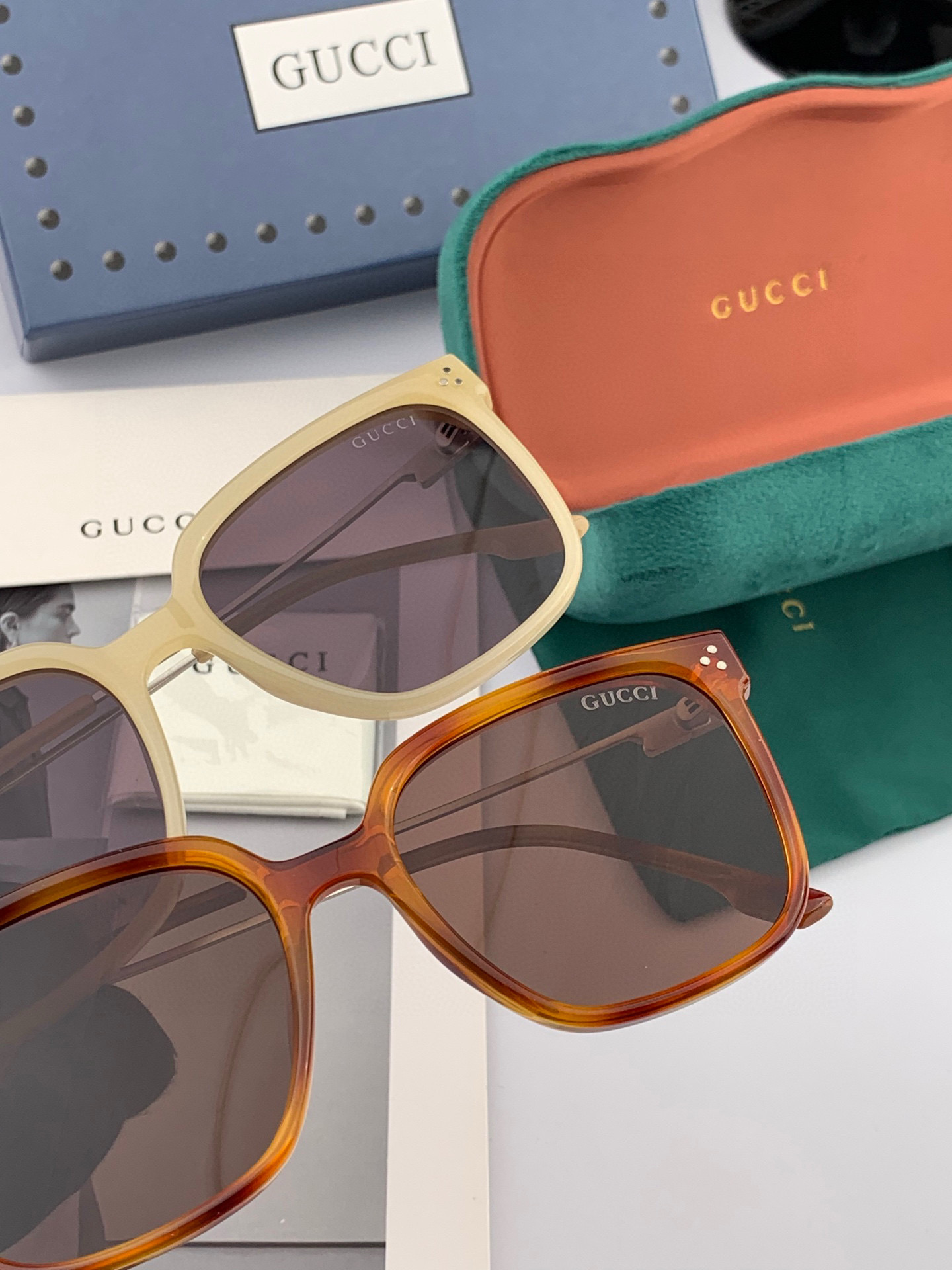 🔺 【GUCCI】2025开春新款 潮流爆款 时尚方框偏光太阳镜 高品质 佩戴舒适 网红潮款墨镜 女士高