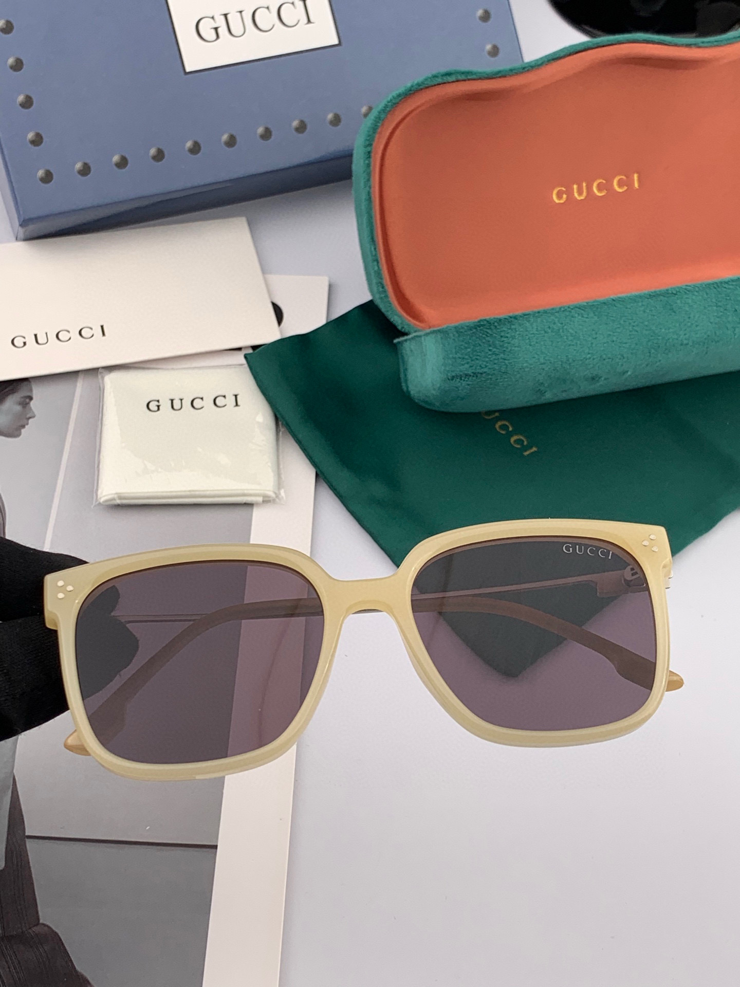🔺 【GUCCI】2025开春新款 潮流爆款 时尚方框偏光太阳镜 高品质 佩戴舒适 网红潮款墨镜 女士高