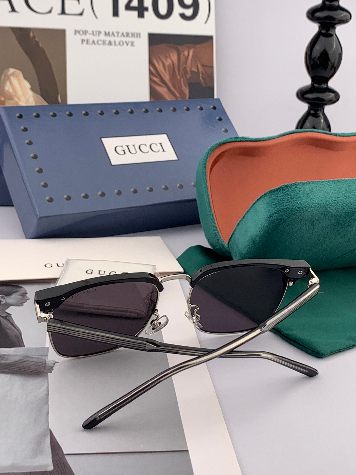  🔺 【GUCCI-偏光太阳镜】2025开春新款 潮流爆款 时尚方框偏光太阳镜 高品质 佩戴舒适 网红潮