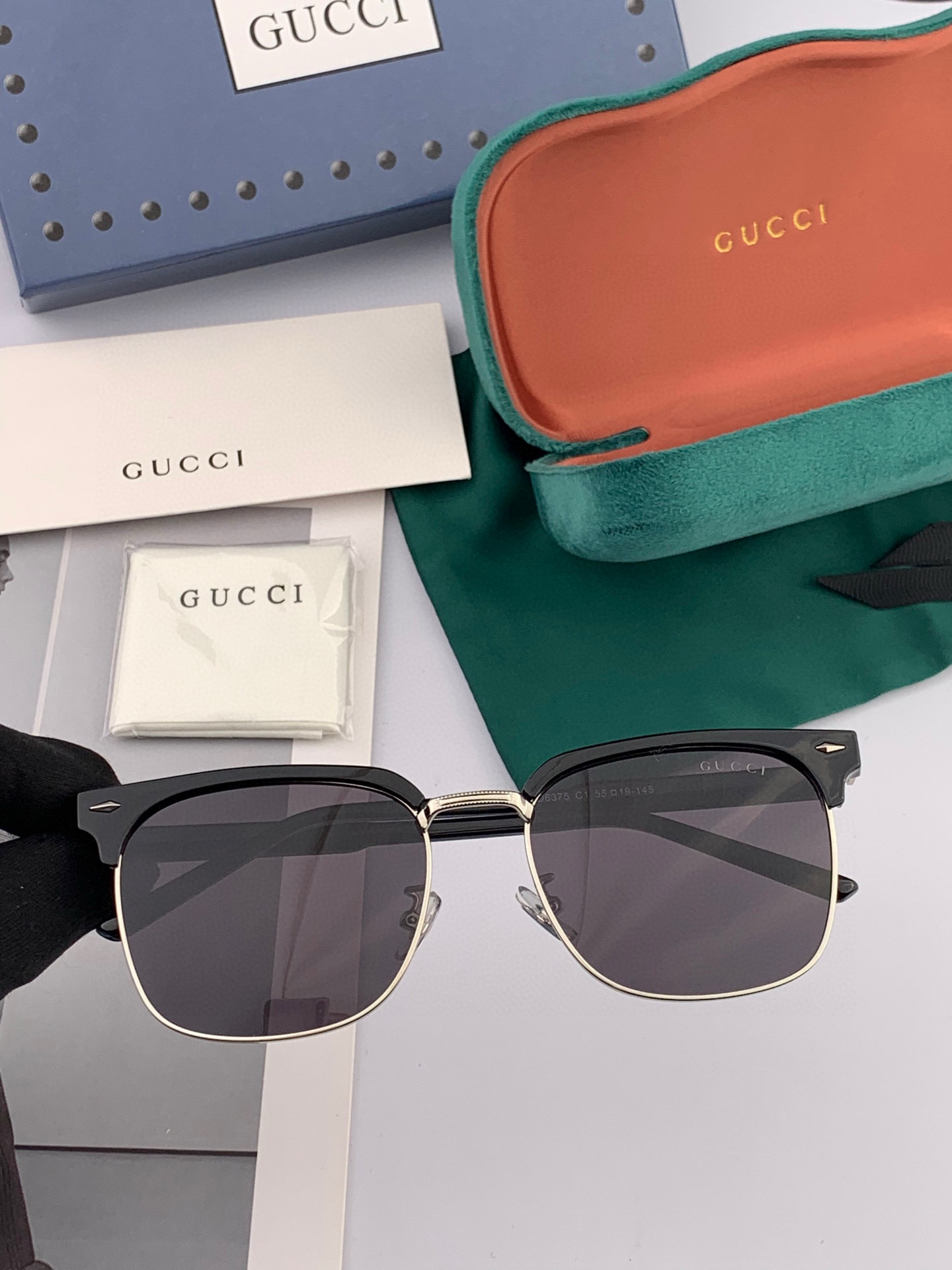  🔺 【GUCCI-偏光太阳镜】2025开春新款 潮流爆款 时尚方框偏光太阳镜 高品质 佩戴舒适 网红潮