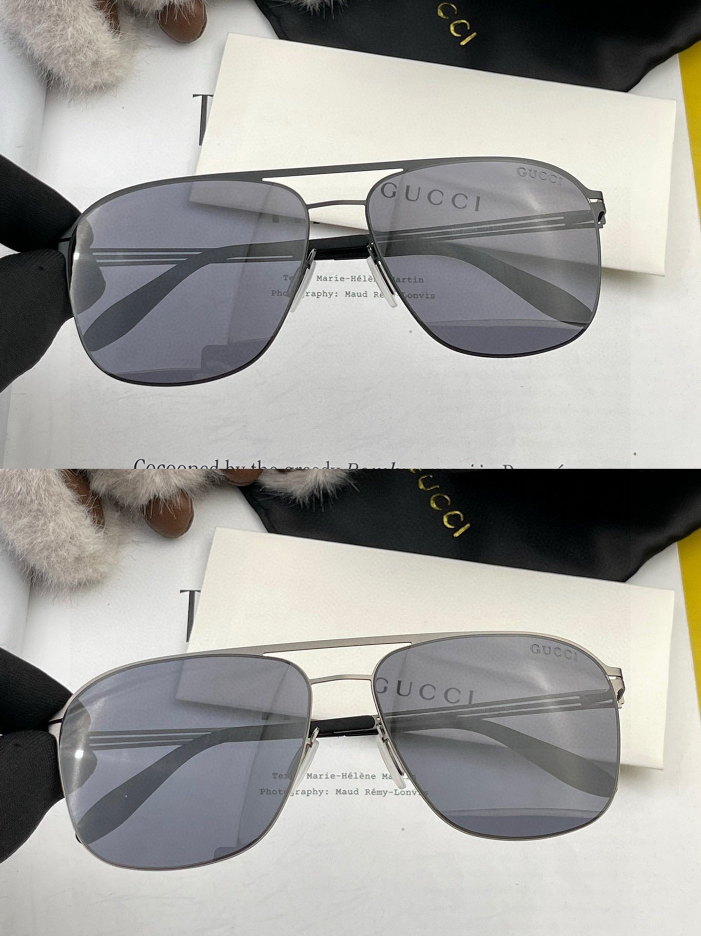 ♦️ GUCCI 2025新款男女情侣款太阳镜iP电镀永不褪色 超轻超有弹性整幅眼镜无螺丝重要的是压不坏