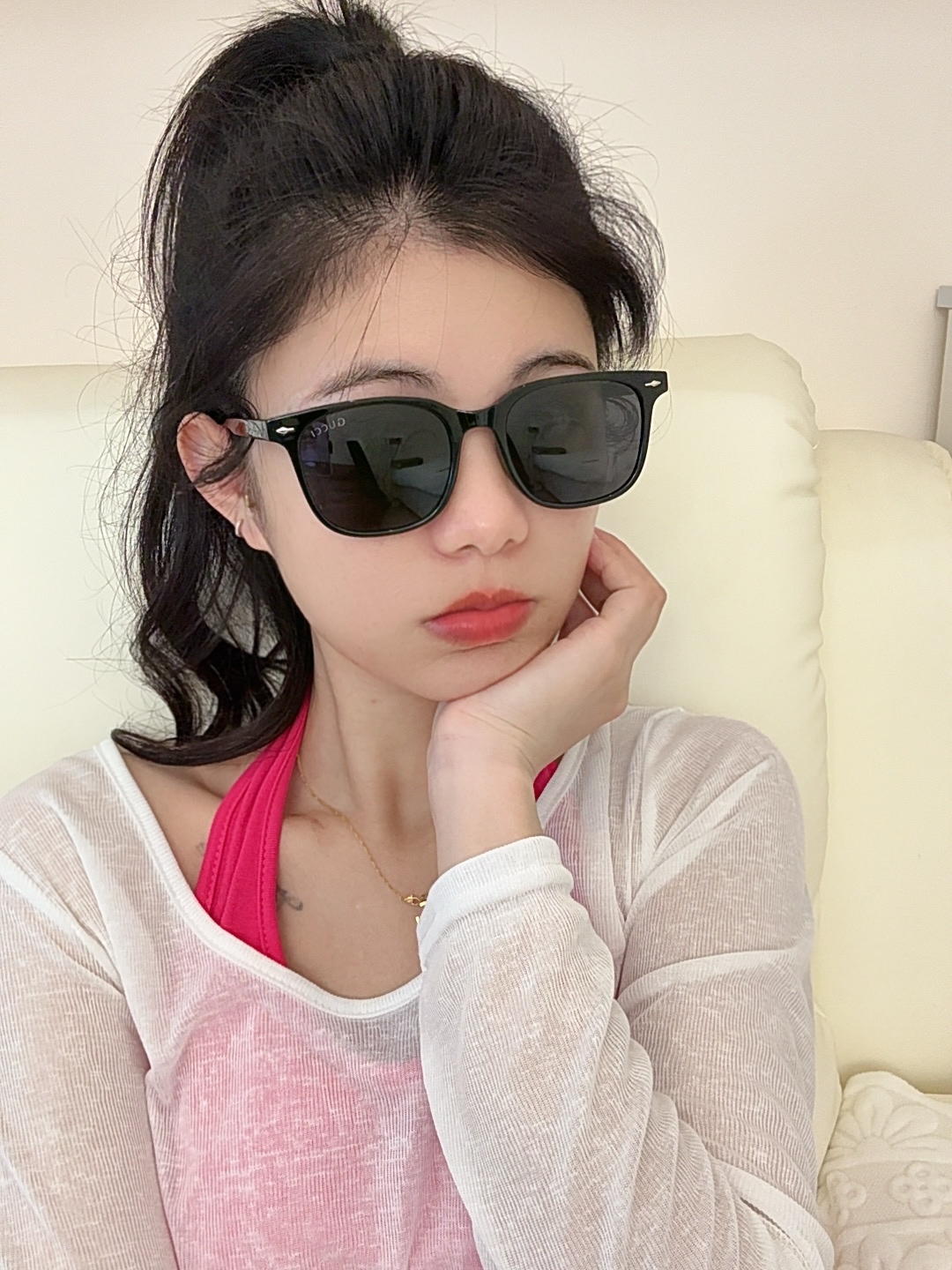   【TR偏光系列】情侣款 Gucci   经典的方框设计，不挑脸型，无论搭配大衣还是连衣裙都非常显气质