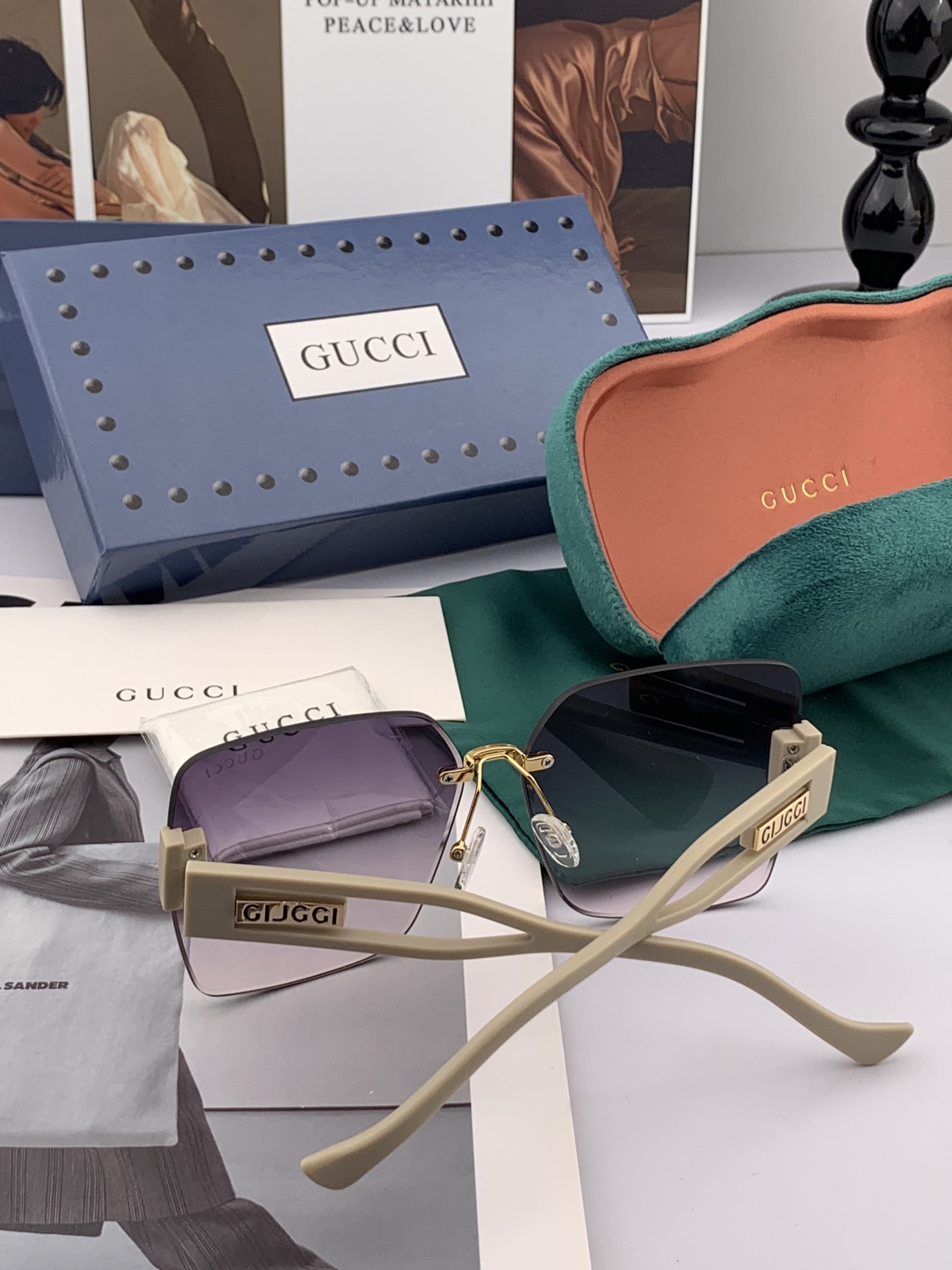   🔺 【GUCCI-偏光太阳镜】2025开春新款 潮流爆款 时尚方框偏光太阳镜 高品质 佩戴舒适 网红
