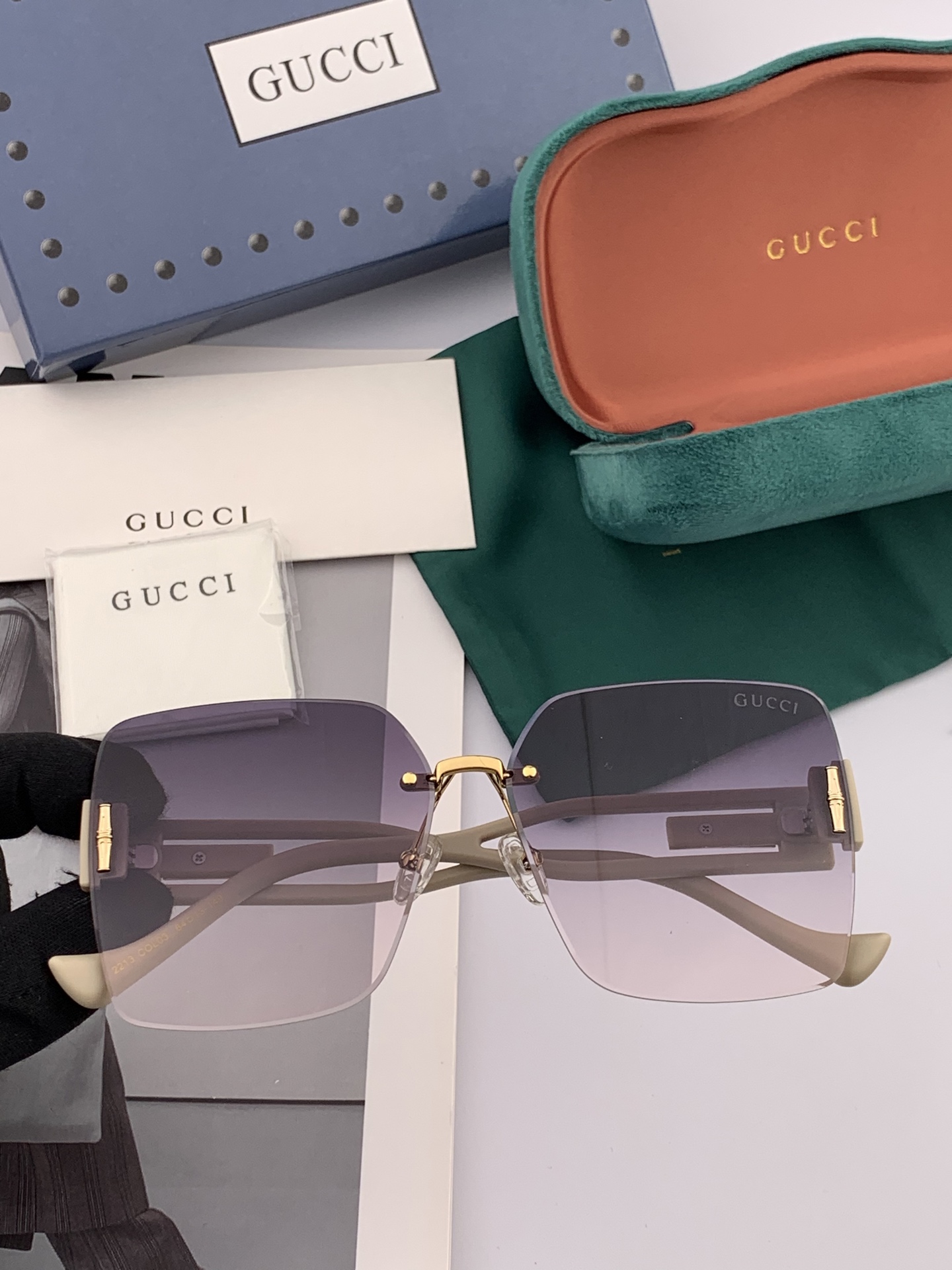   🔺 【GUCCI-偏光太阳镜】2025开春新款 潮流爆款 时尚方框偏光太阳镜 高品质 佩戴舒适 网红
