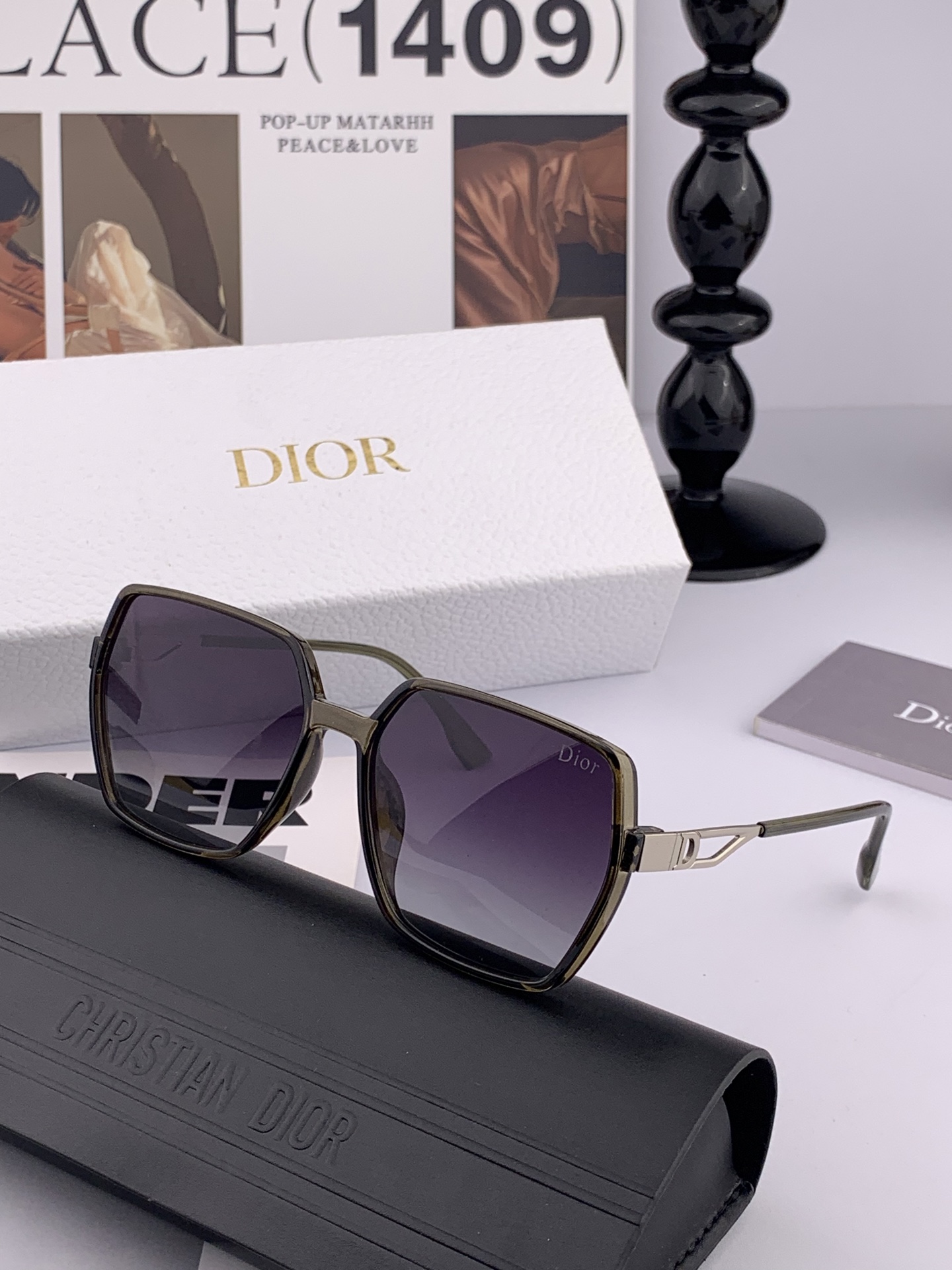  🔺 【DIOR-迪奥】2025开春新款 潮流爆款 时尚方框偏光太阳镜 高品质 佩戴舒适 网红潮款墨镜 