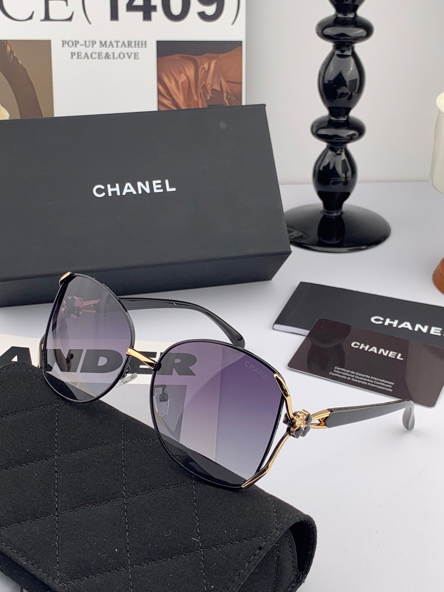 【CHANEL】香奈儿 2025新款山茶花潮流爆款 时尚圆框太阳镜 佩戴舒适 网红潮款墨镜  ♥️♥️型