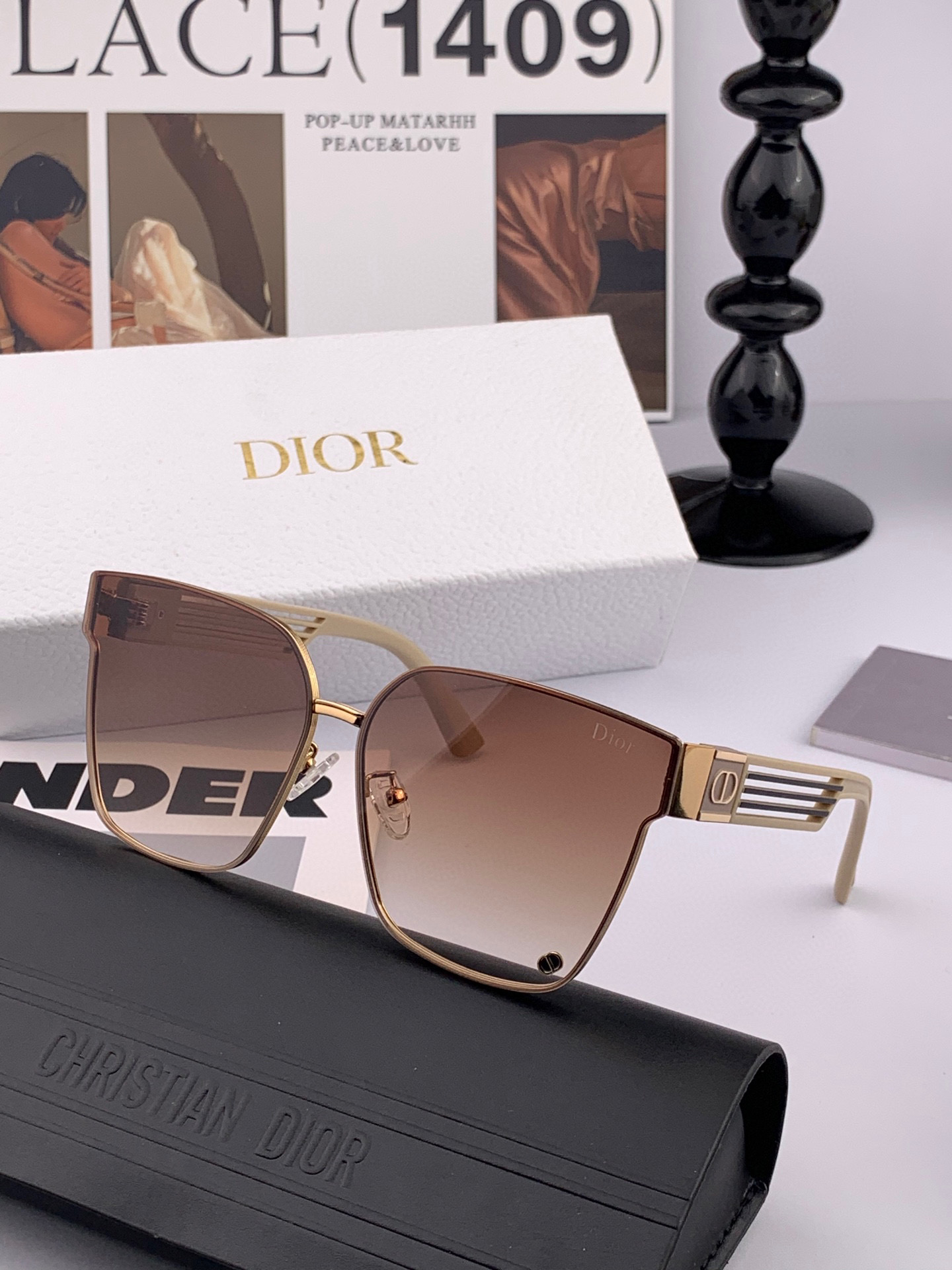 🔺 【DIOR-迪奥】2025开春新款 潮流爆款 时尚方框尼龙太阳镜 高品质 佩戴舒适 网红潮款墨镜 女
