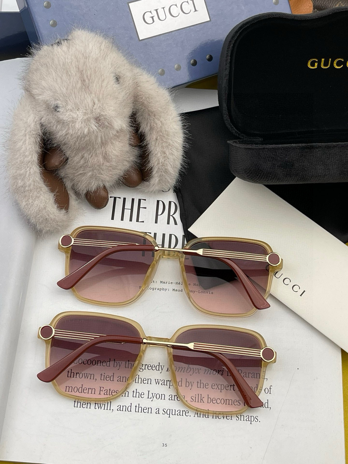   GUCCI 2025开春新款 最新款方框太阳镜 各路网红纷纷带起气场满分‼️ 俏皮甜美.上脸效果更佳