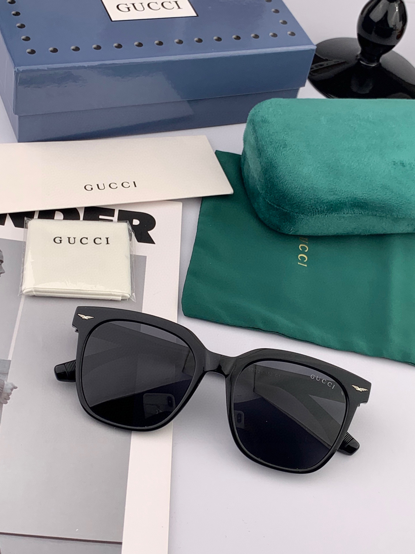 🔺 【GUCCI】2025开春新款 潮流爆款 时尚方框偏光太阳镜 高品质 佩戴舒适 网红潮款墨镜 型号：