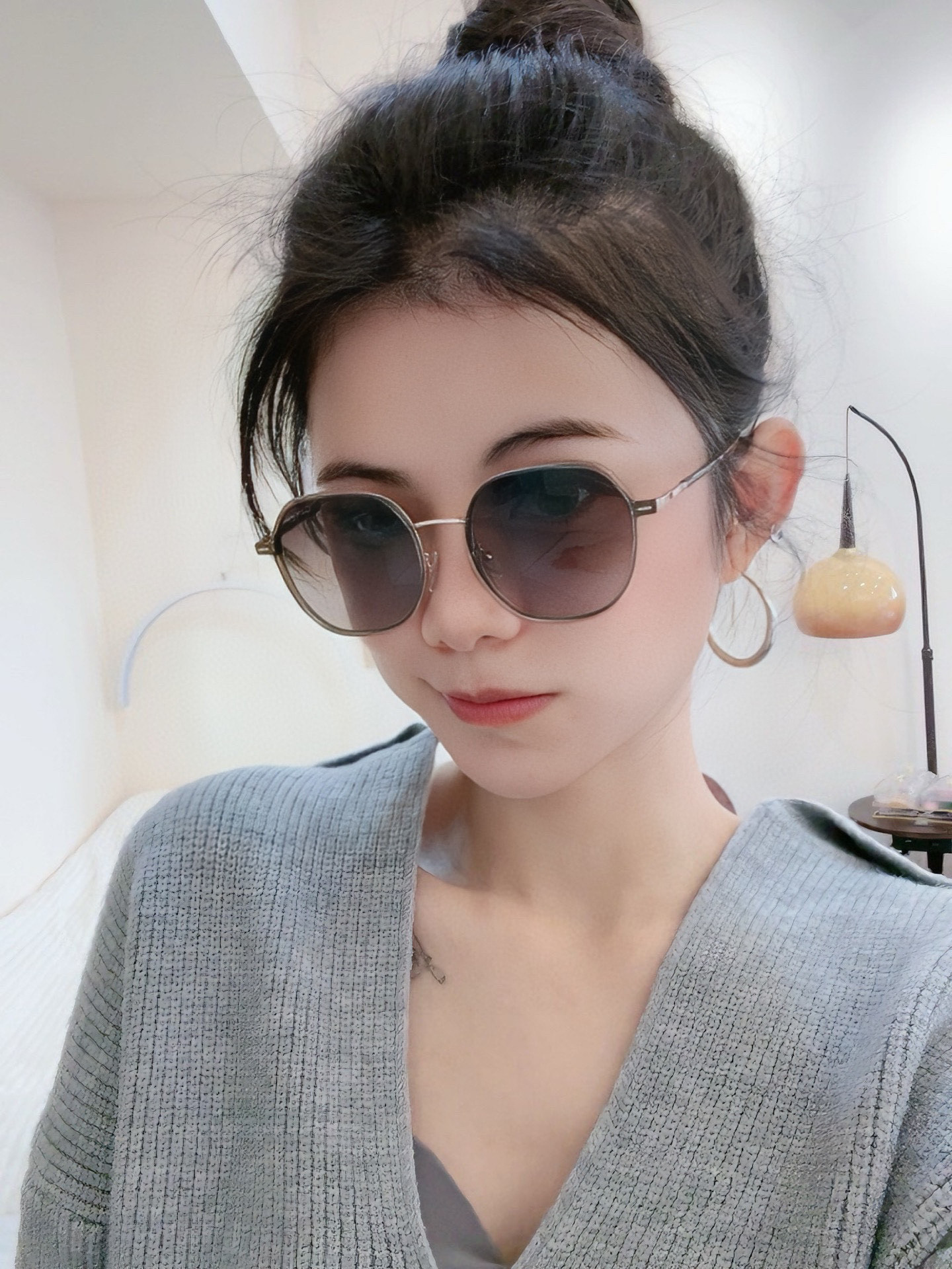  【偏光系列太阳镜】🎈原版出货香奈儿网红超爆款💙经典奢华全球风强酷亲亲 时尚圆框太阳镜得意 气质非凡😄 