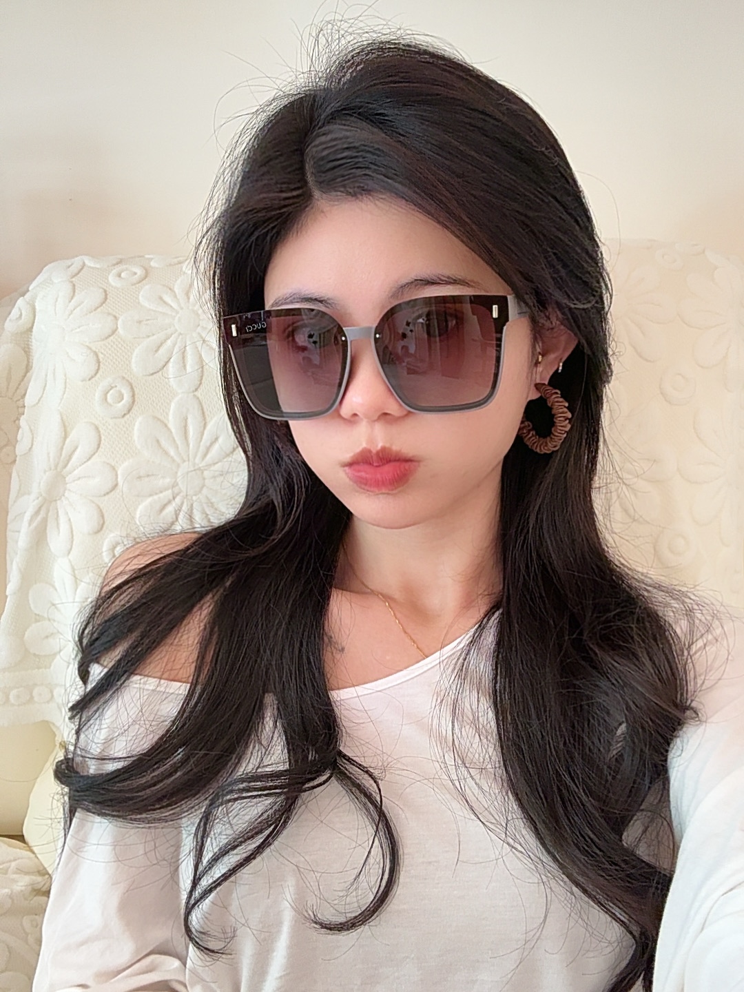 🔺 【GUCCI】2025开春新款 潮流爆款 时尚方框偏光太阳镜 高品质 佩戴舒适 网红潮款墨镜 女士高