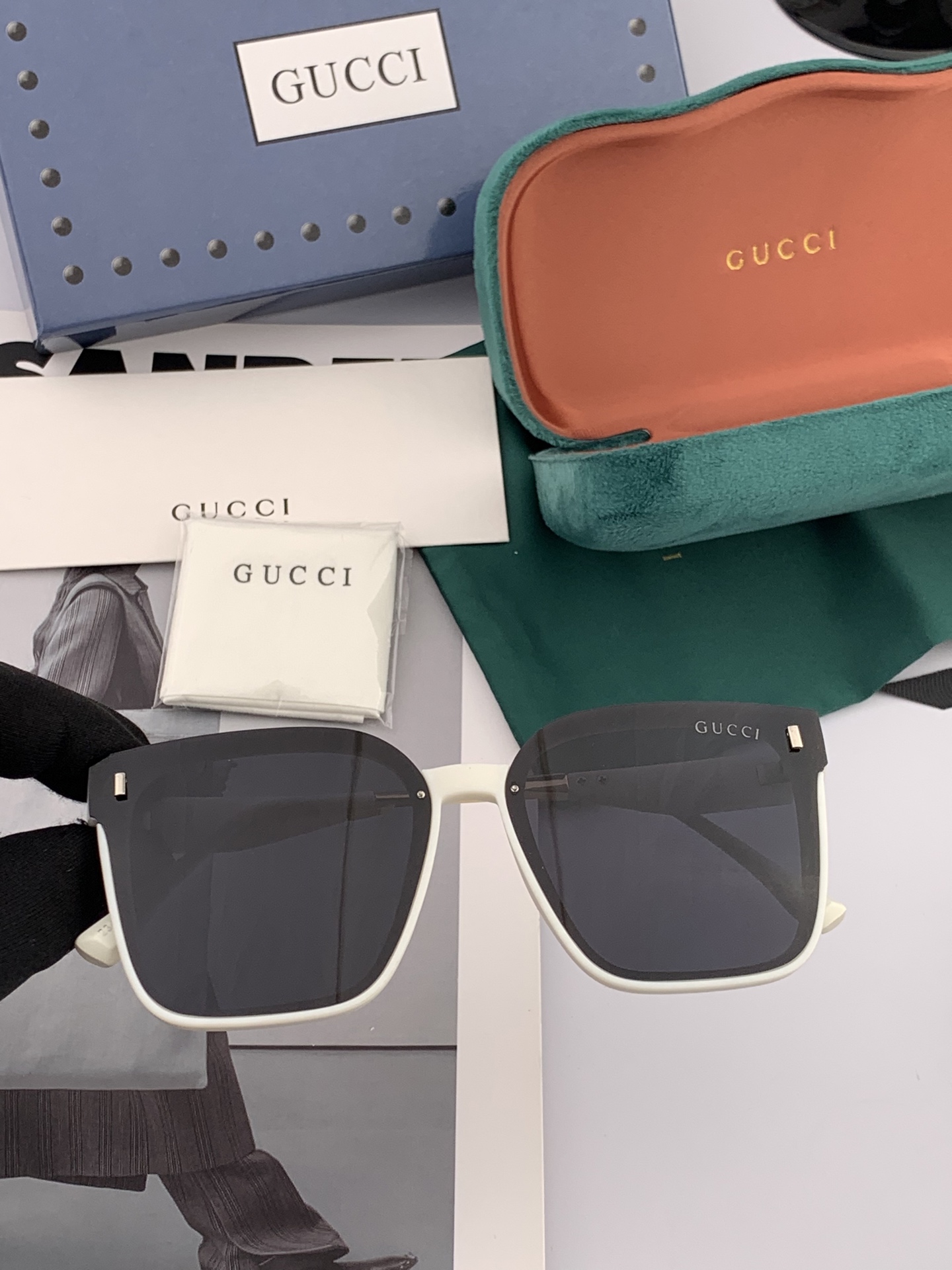 🔺 【GUCCI】2025开春新款 潮流爆款 时尚方框偏光太阳镜 高品质 佩戴舒适 网红潮款墨镜 女士高
