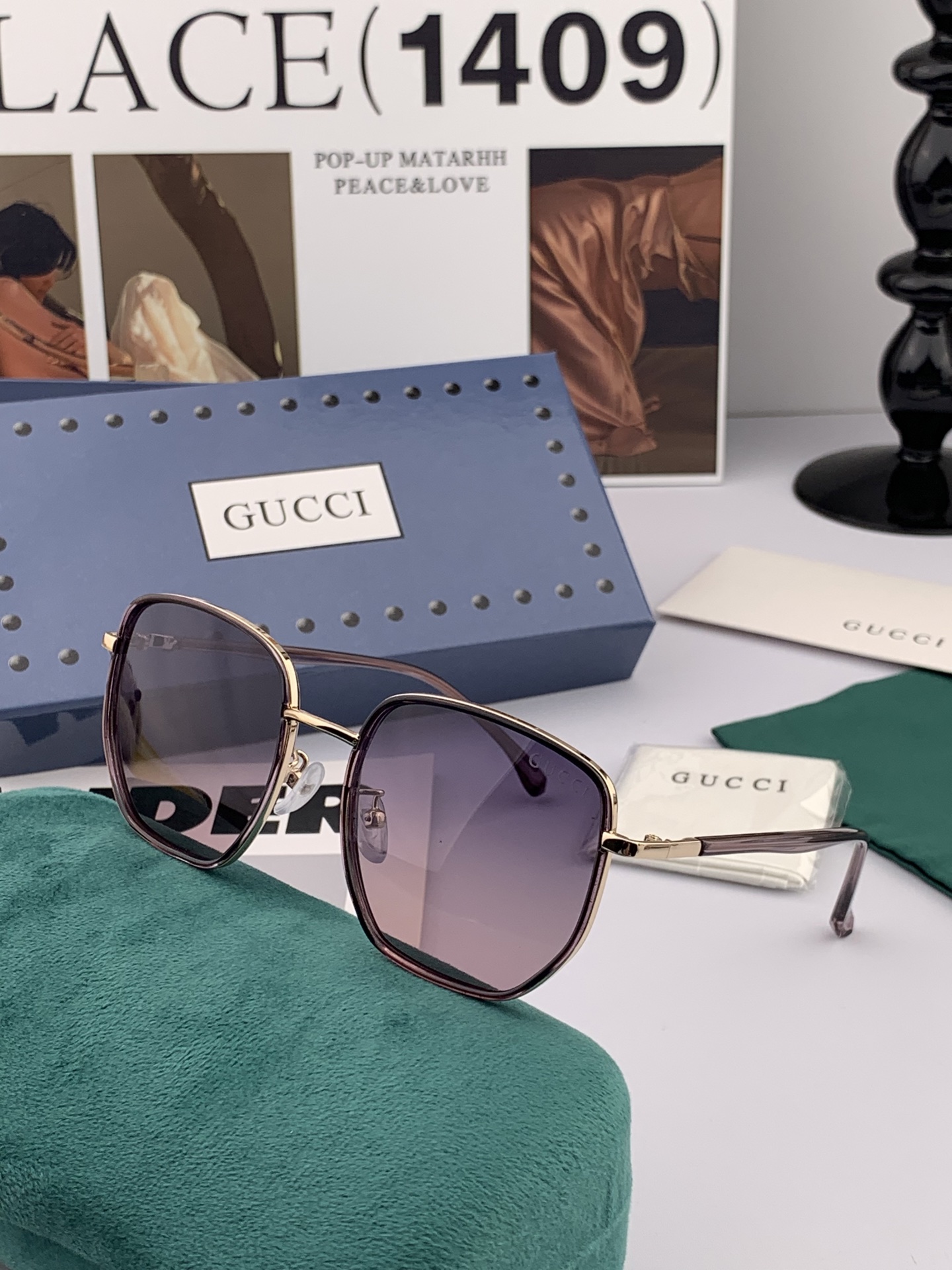  GUCCI 2025开春新款太阳镜 各路网红纷纷带起气场满分‼️ 俏皮甜美.上脸效果更佳.金属质感超好