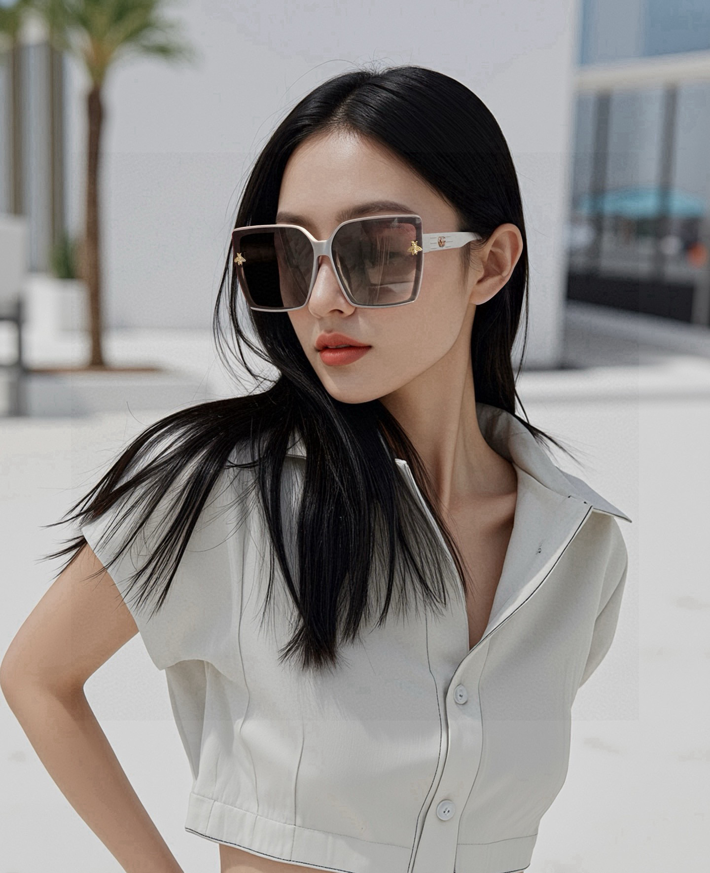  2025新款！新款出货！
女士高清加厚偏光太阳镜🕶️ 🎉💍新款GUCCI偏光太阳镜得意开车驾驶镜时尚墨