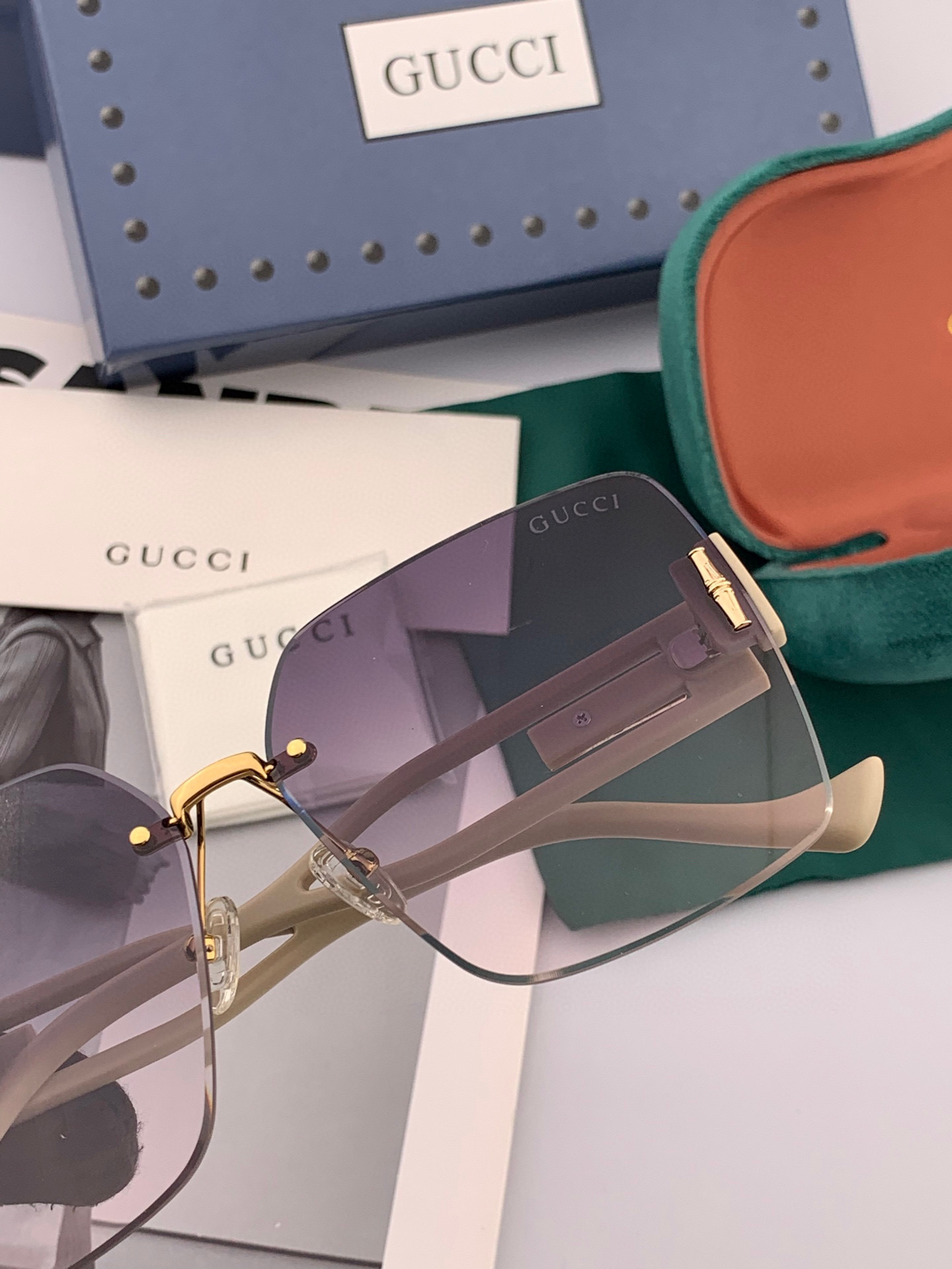   🔺 【GUCCI-偏光太阳镜】2025开春新款 潮流爆款 时尚方框偏光太阳镜 高品质 佩戴舒适 网红