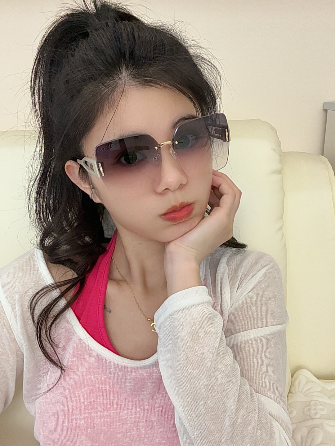   🔺 【GUCCI-偏光太阳镜】2025开春新款 潮流爆款 时尚方框偏光太阳镜 高品质 佩戴舒适 网红