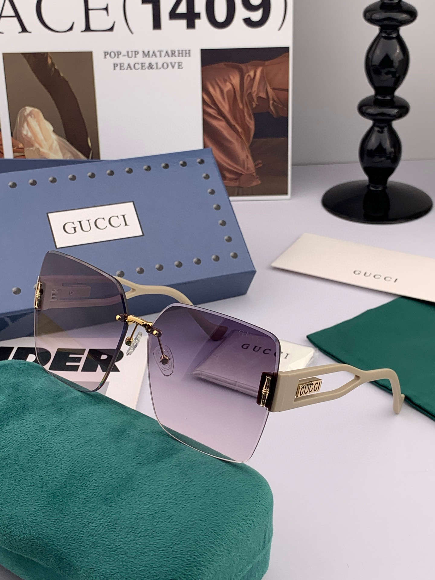   🔺 【GUCCI-偏光太阳镜】2025开春新款 潮流爆款 时尚方框偏光太阳镜 高品质 佩戴舒适 网红