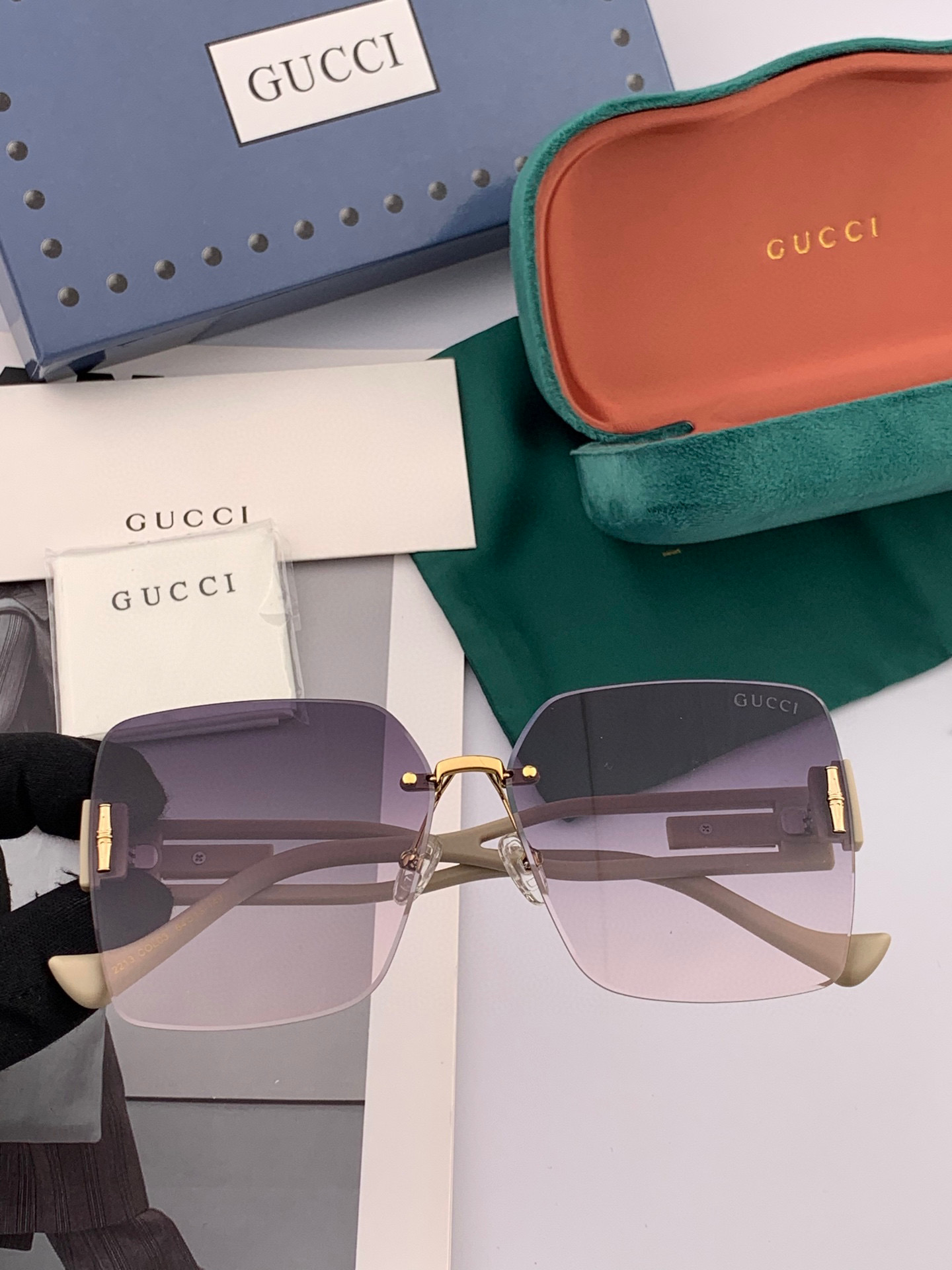   🔺 【GUCCI-偏光太阳镜】2025开春新款 潮流爆款 时尚方框偏光太阳镜 高品质 佩戴舒适 网红