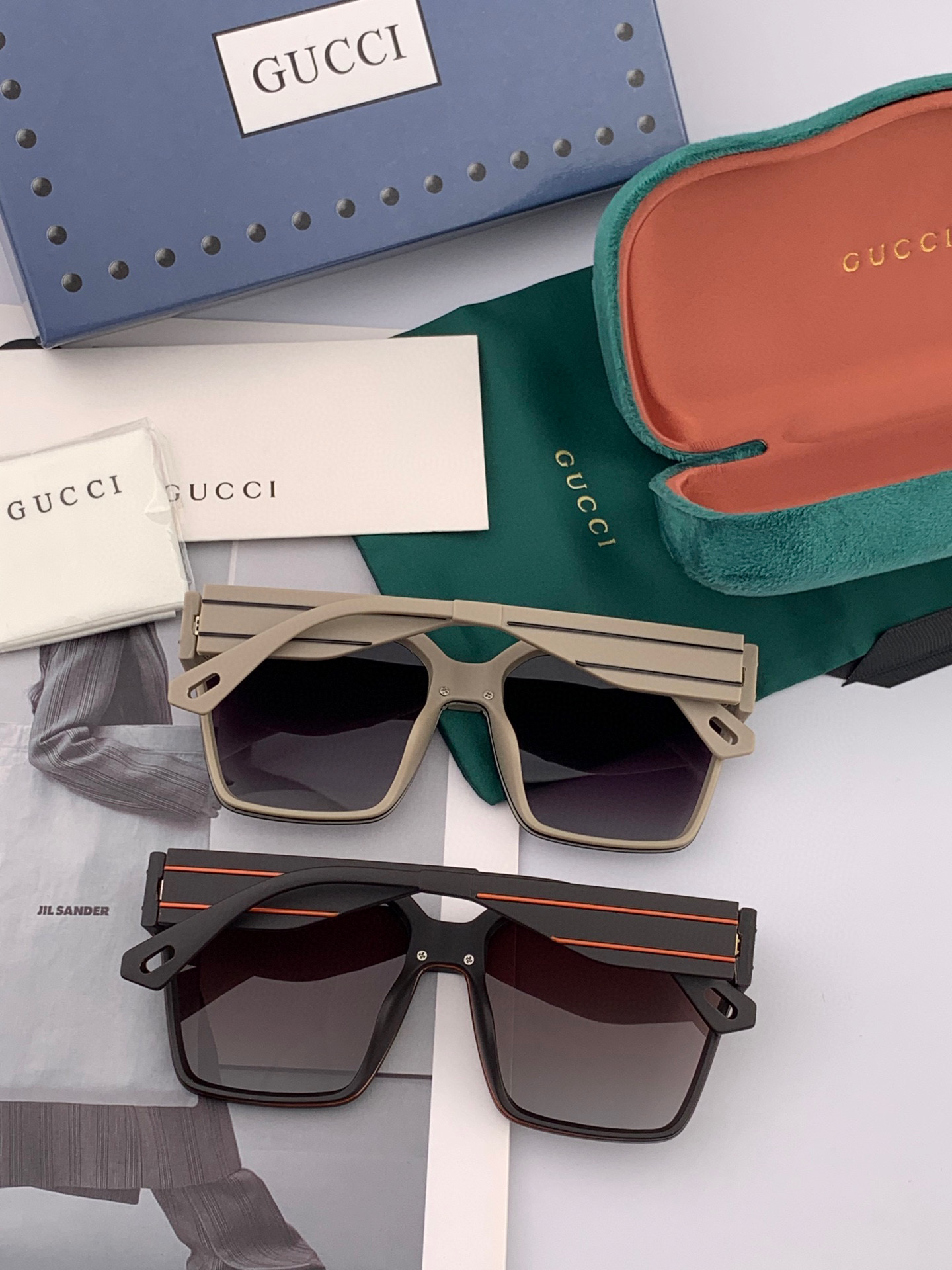   GUCCI 2025开春新款 最新款方框太阳镜 各路网红纷纷带起气场满分‼️ 俏皮甜美.上脸效果更佳