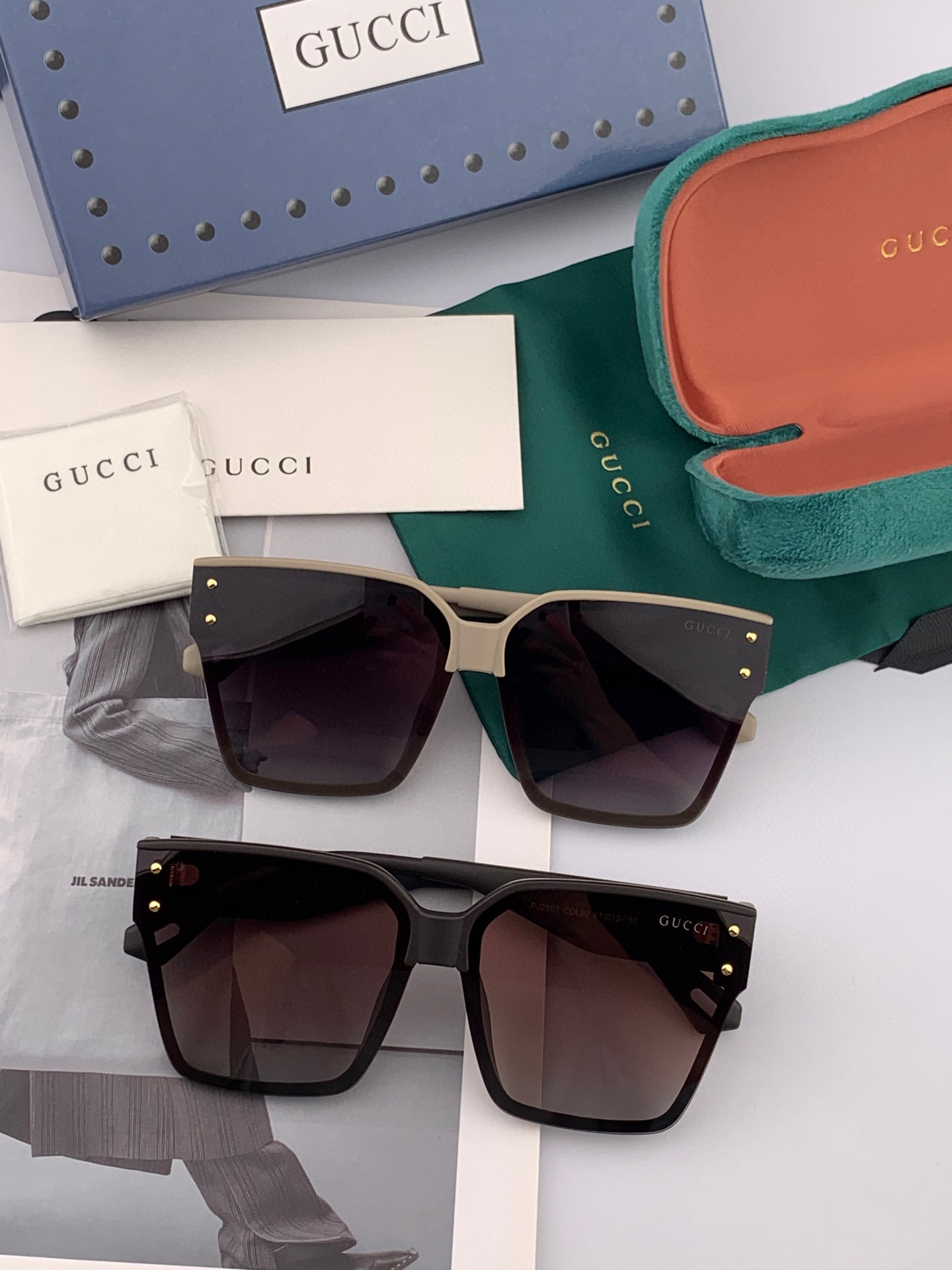   GUCCI 2025开春新款 最新款方框太阳镜 各路网红纷纷带起气场满分‼️ 俏皮甜美.上脸效果更佳