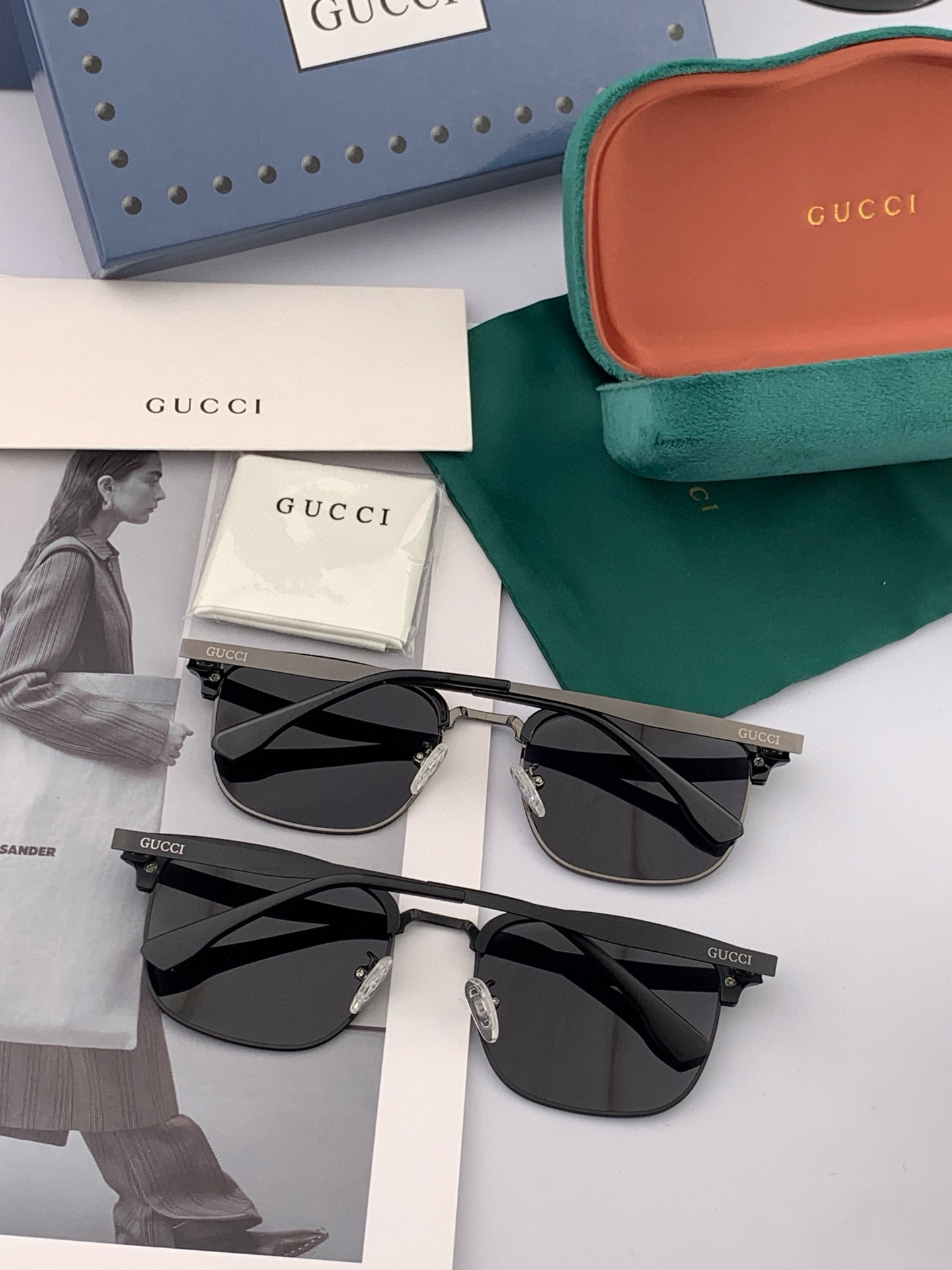  🔺 【GUCCI-偏光太阳镜】2025开春新款 潮流爆款 时尚方框偏光太阳镜 高品质 佩戴舒适 网红潮