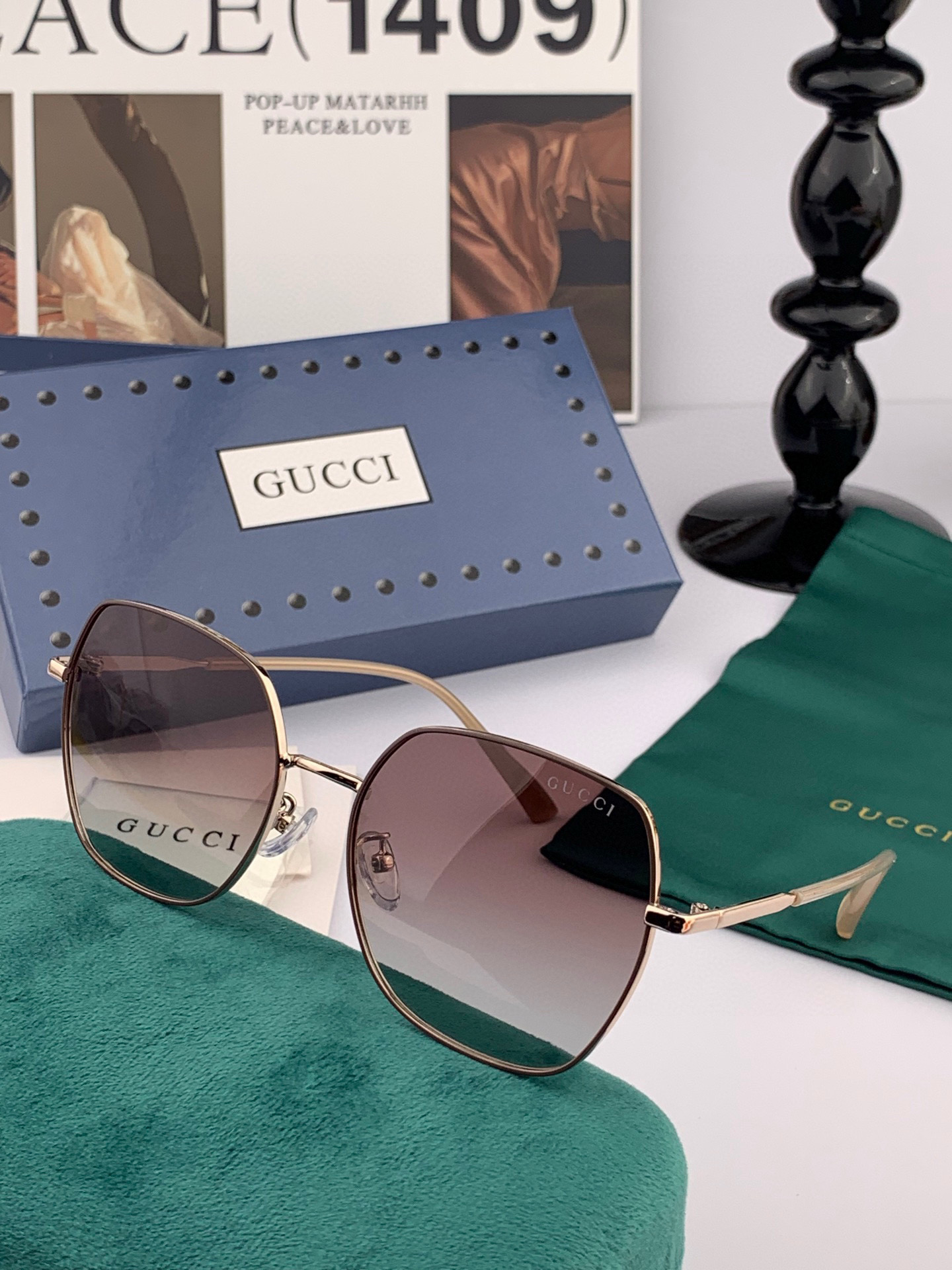  🔺 【GUCCI-偏光太阳镜】2025开春新款 潮流爆款 时尚圆框偏光太阳镜 高品质 佩戴舒适 网红潮