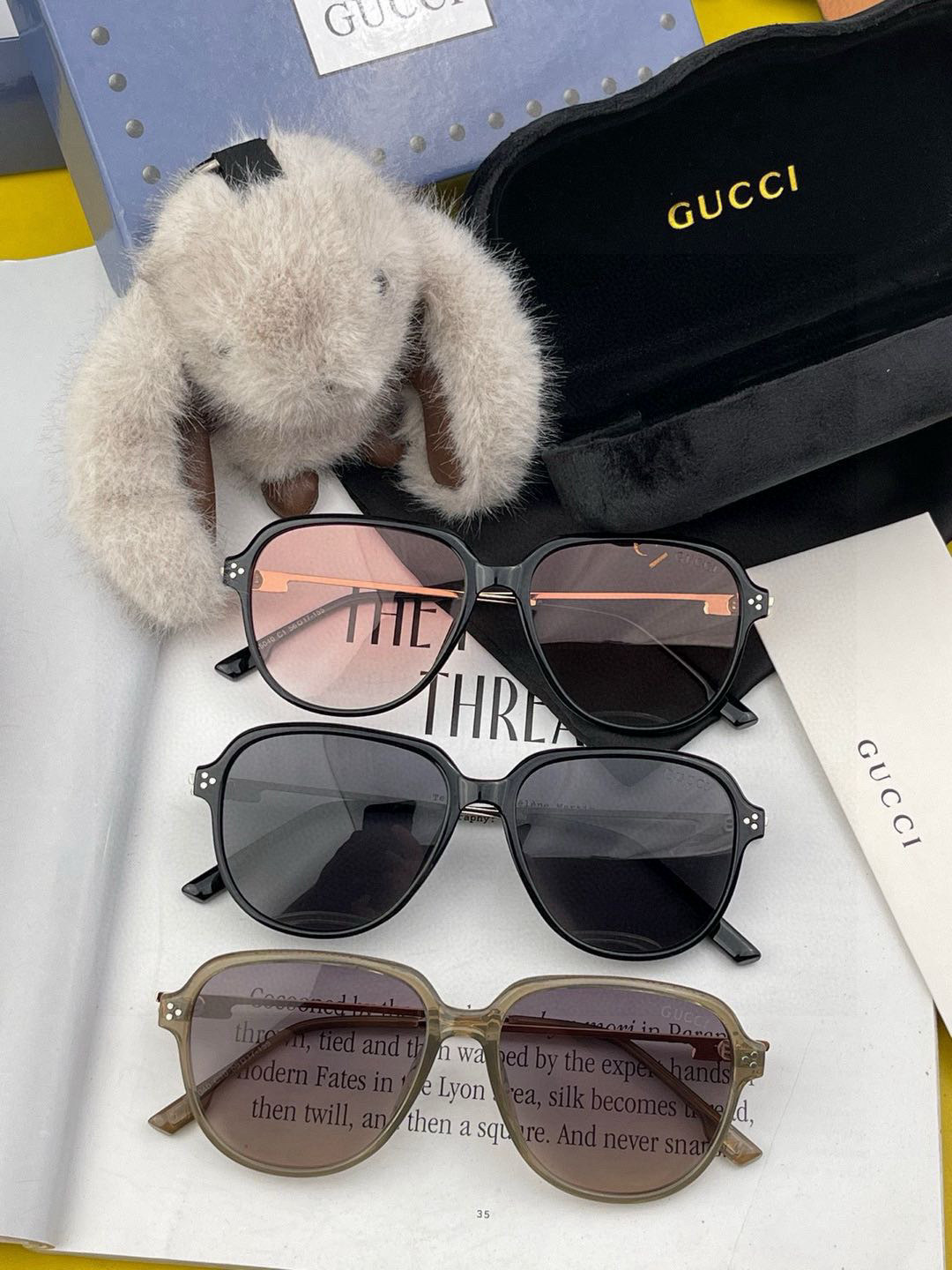 🔺 【GUCCI】2025开春新款 潮流爆款 时尚方框偏光太阳镜 高品质 佩戴舒适 网红潮款墨镜 女士高